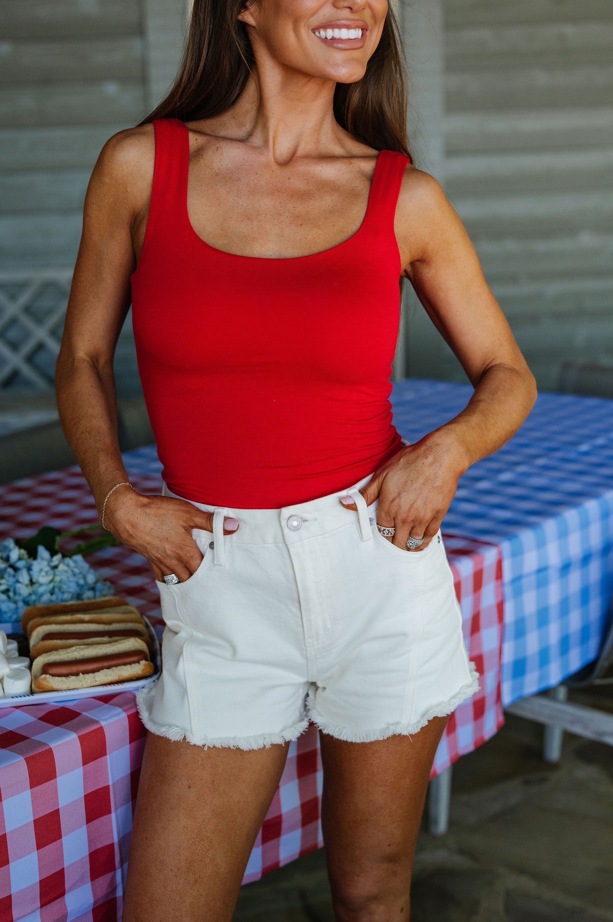 Carter Tank Top-Red
