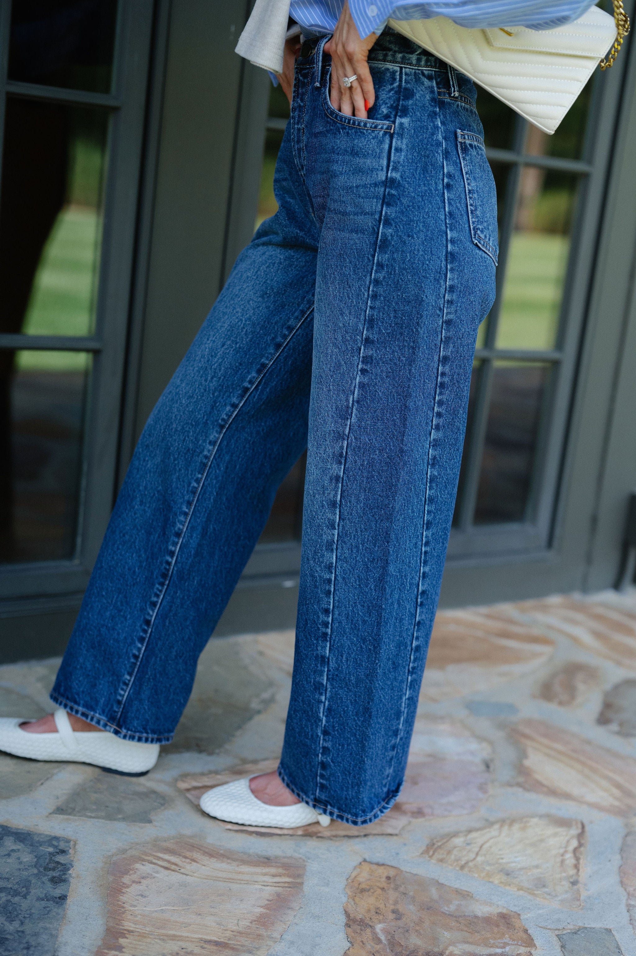 Haven Barrel Jeans-Dark Denim