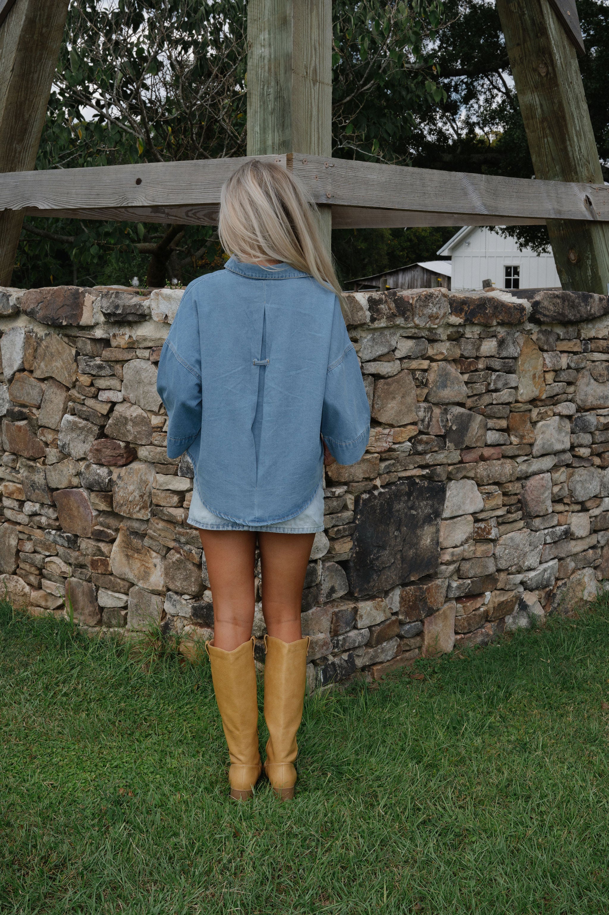 Juda Oversized Top-Denim