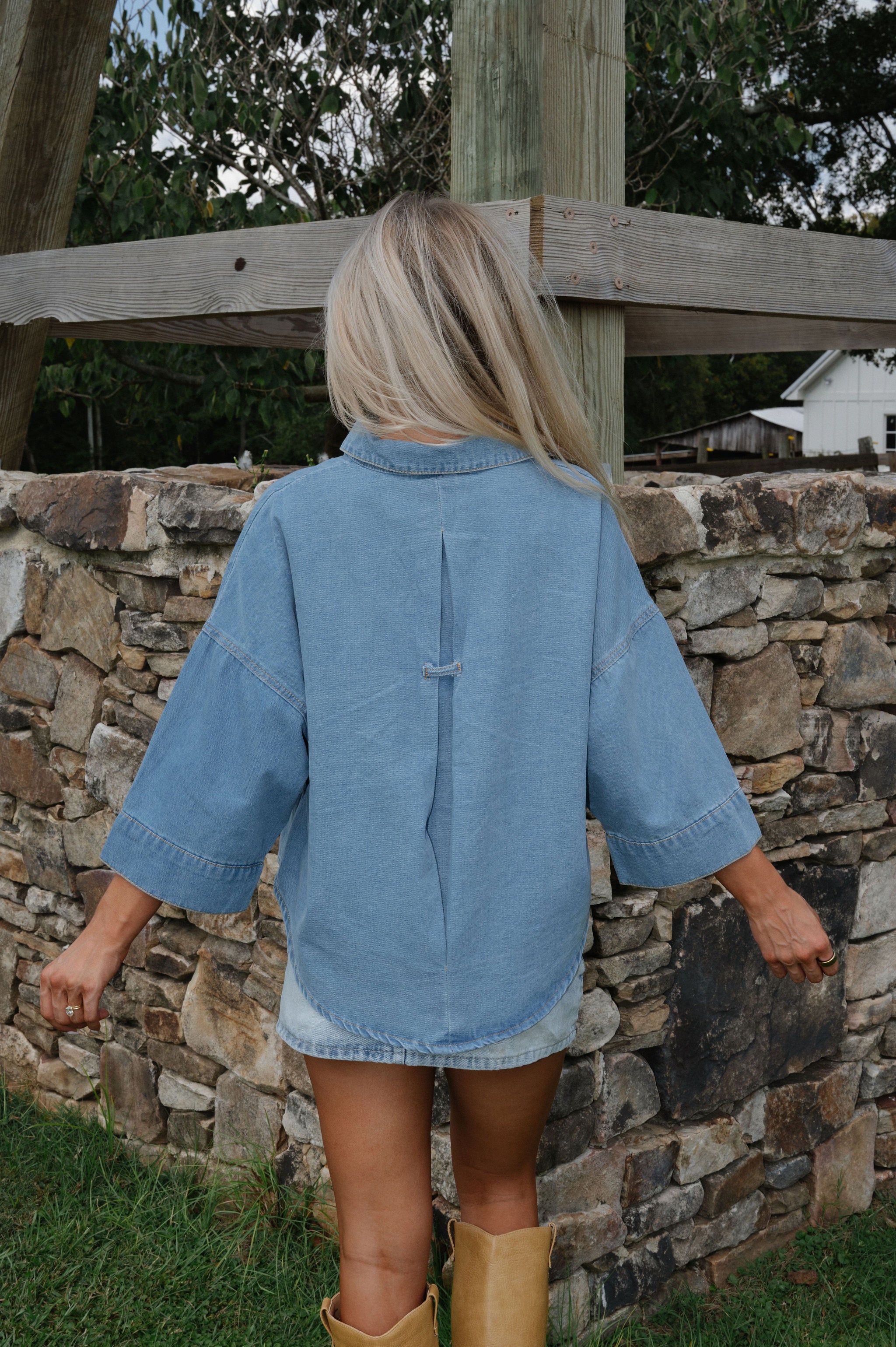Juda Oversized Top-Denim