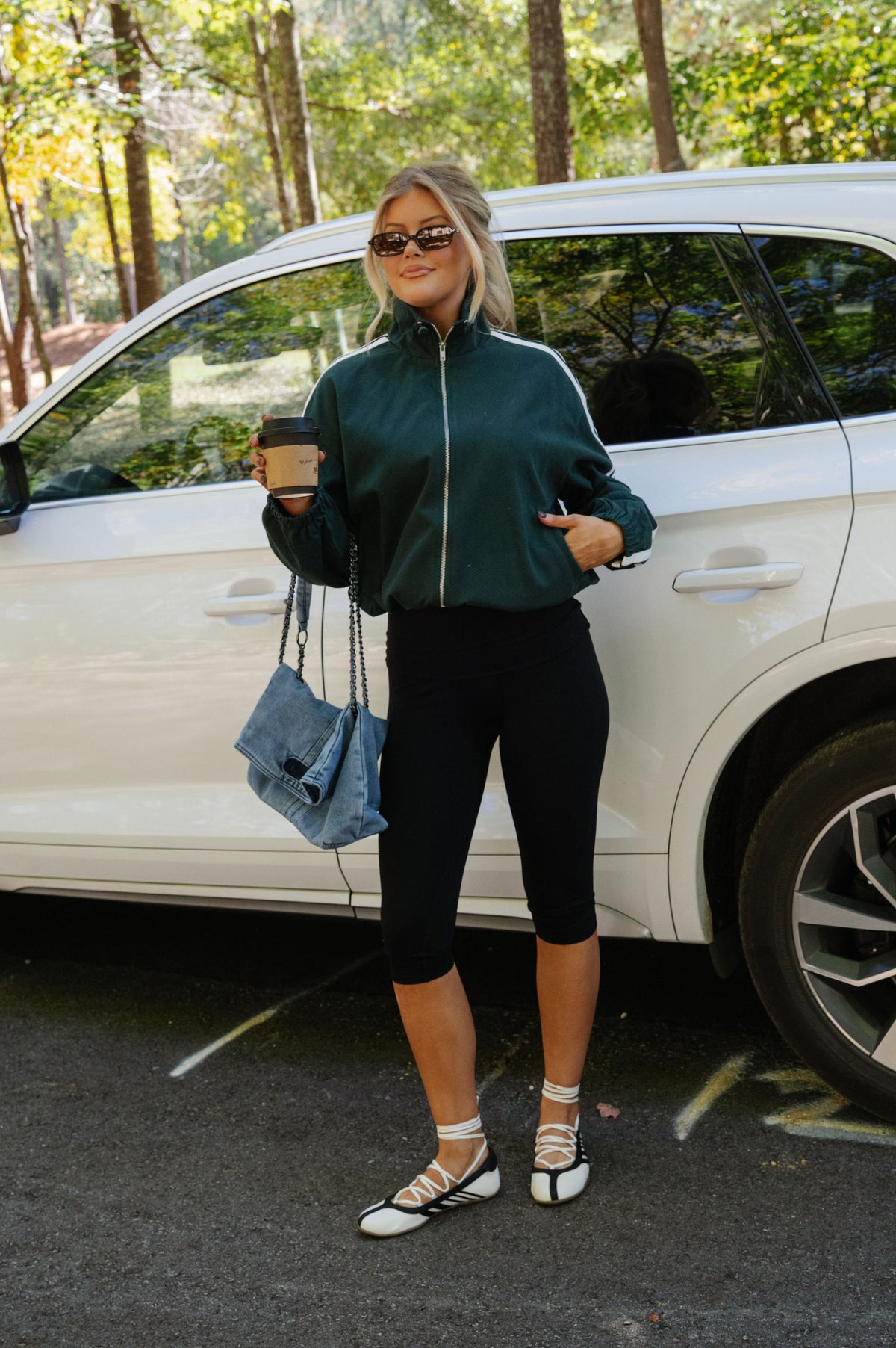 Marina Track Jacket-Green/White