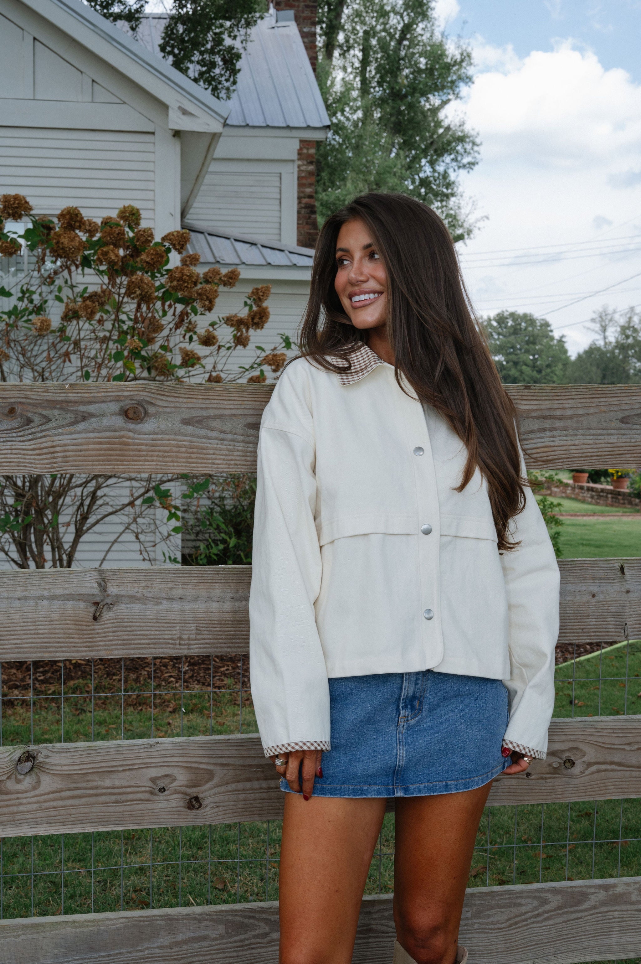 Mallory Jacket-Cream/Brown