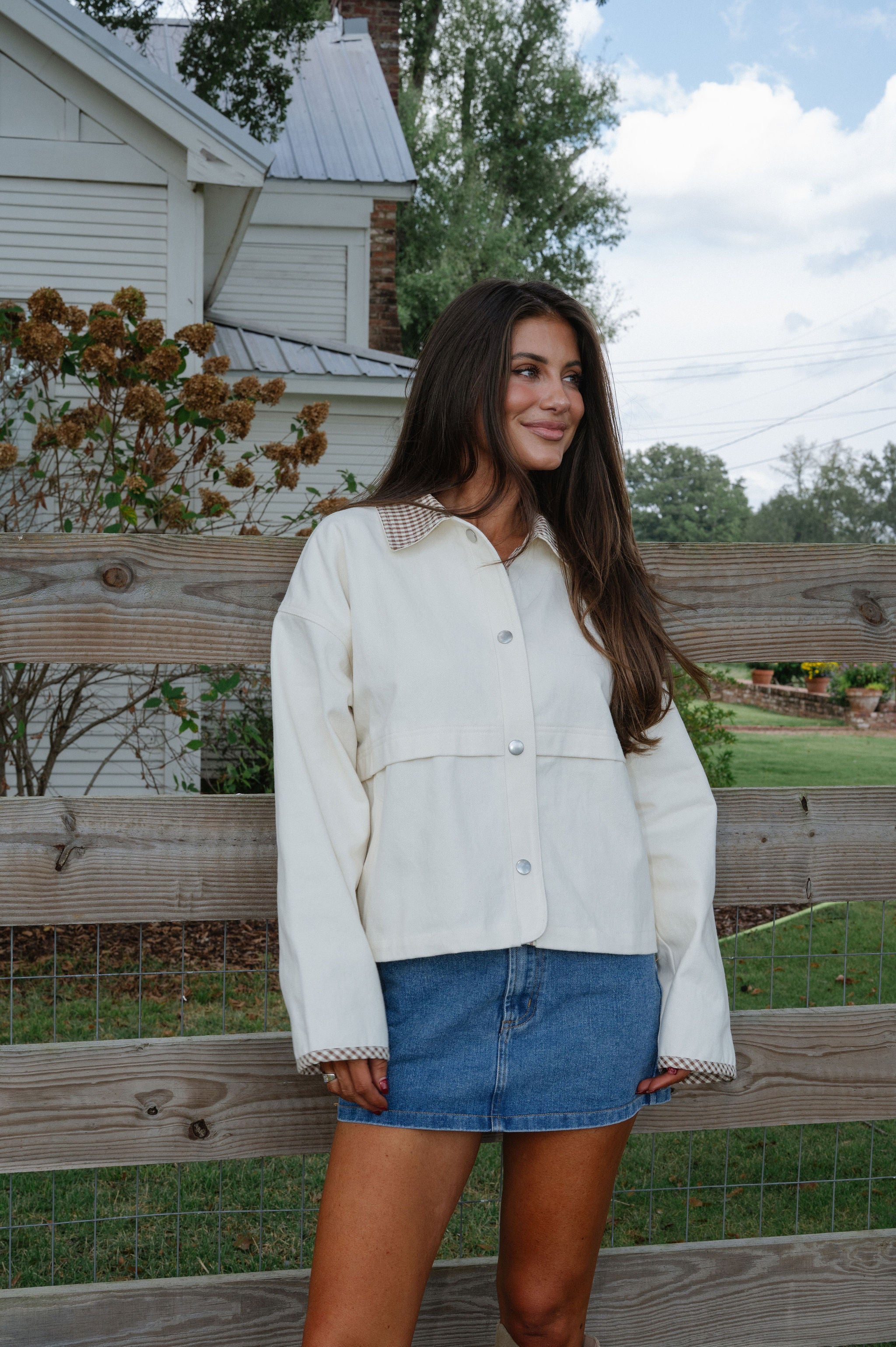 Mallory Jacket-Cream/Brown