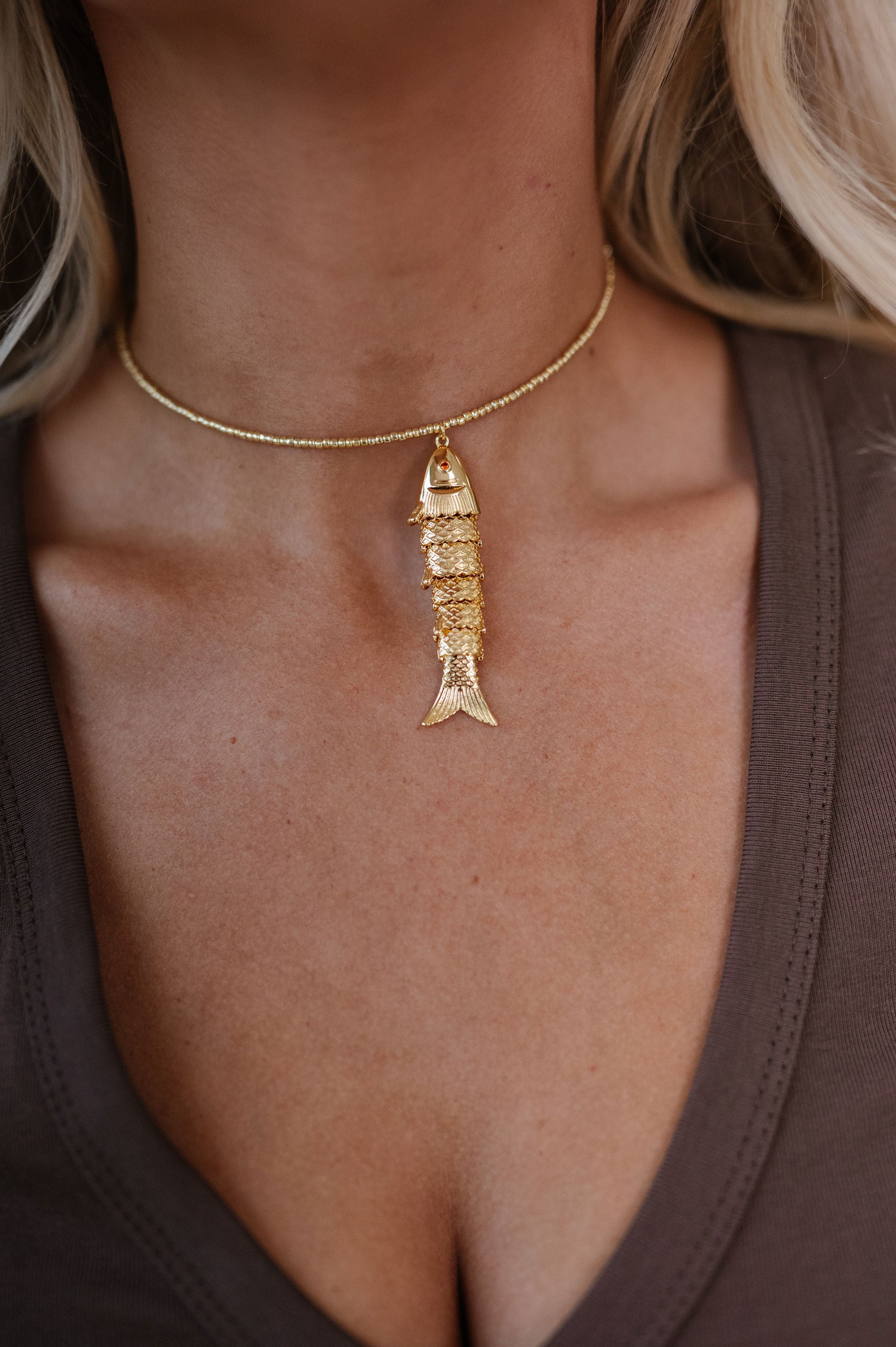 Sardine Choker-Gold