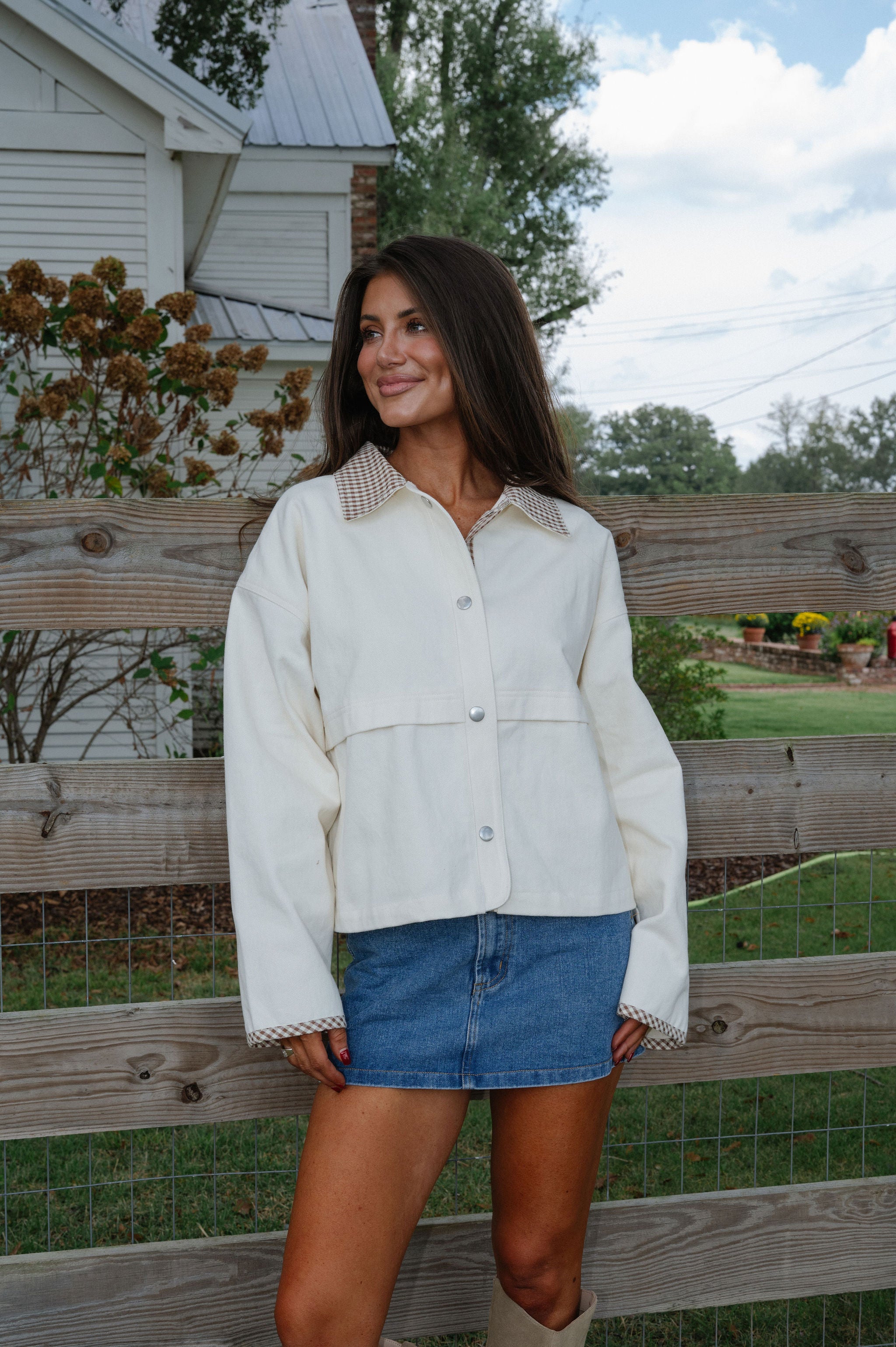 Mallory Jacket-Cream/Brown