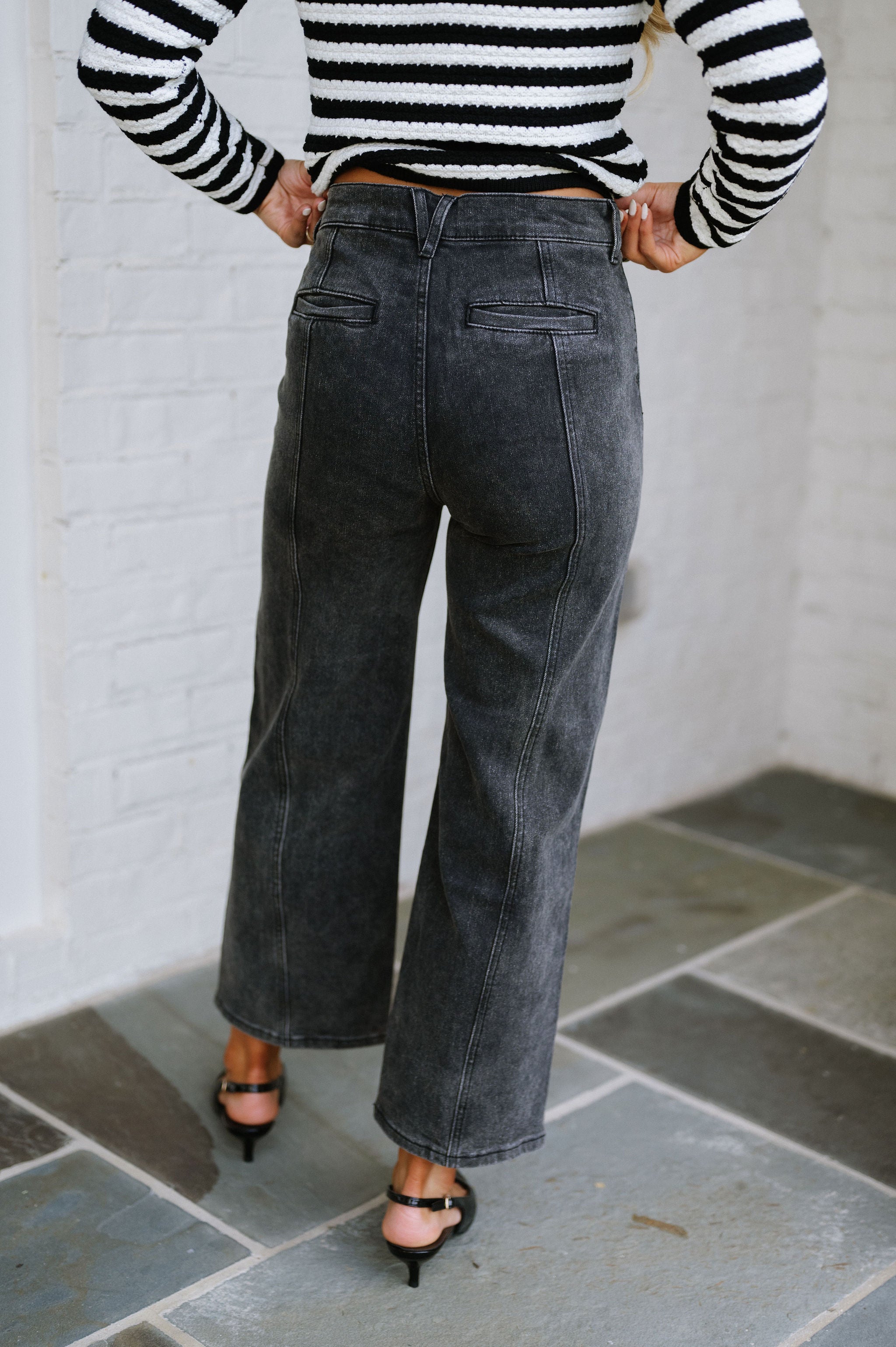 Ally Paneled Jeans-Black