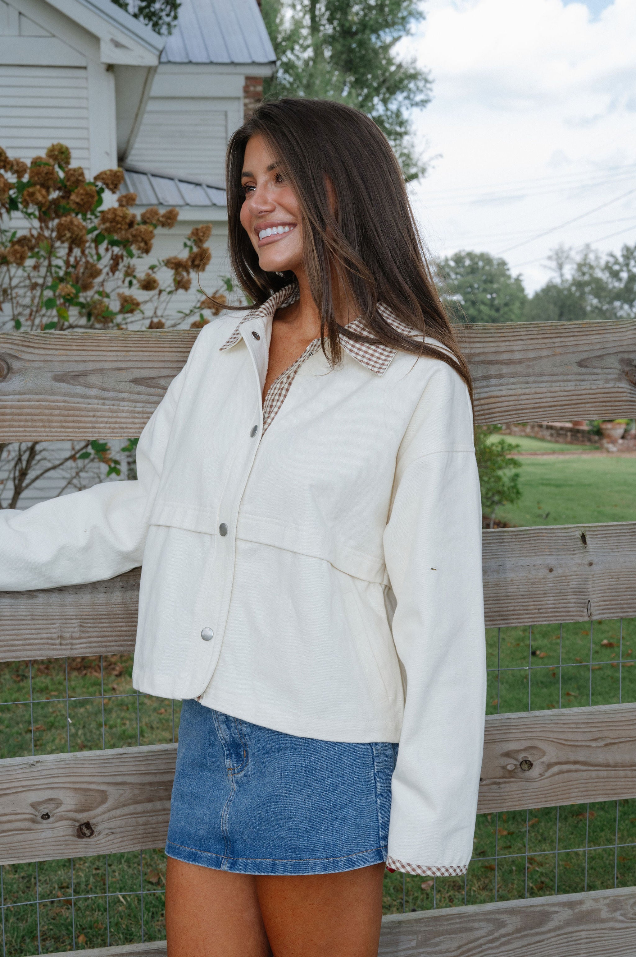 Mallory Jacket-Cream/Brown