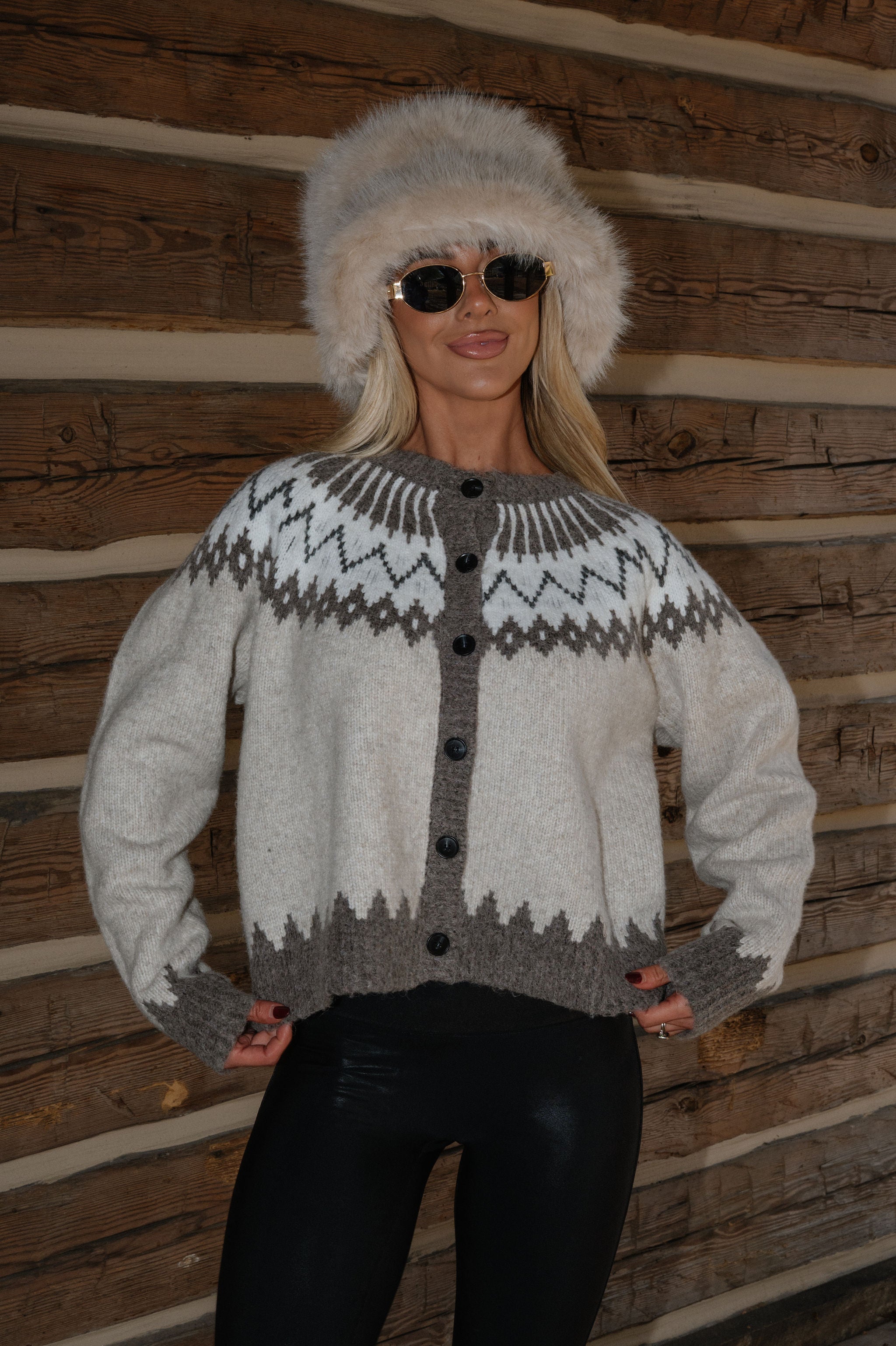 Rutherford Cardigan-Taupe Multi