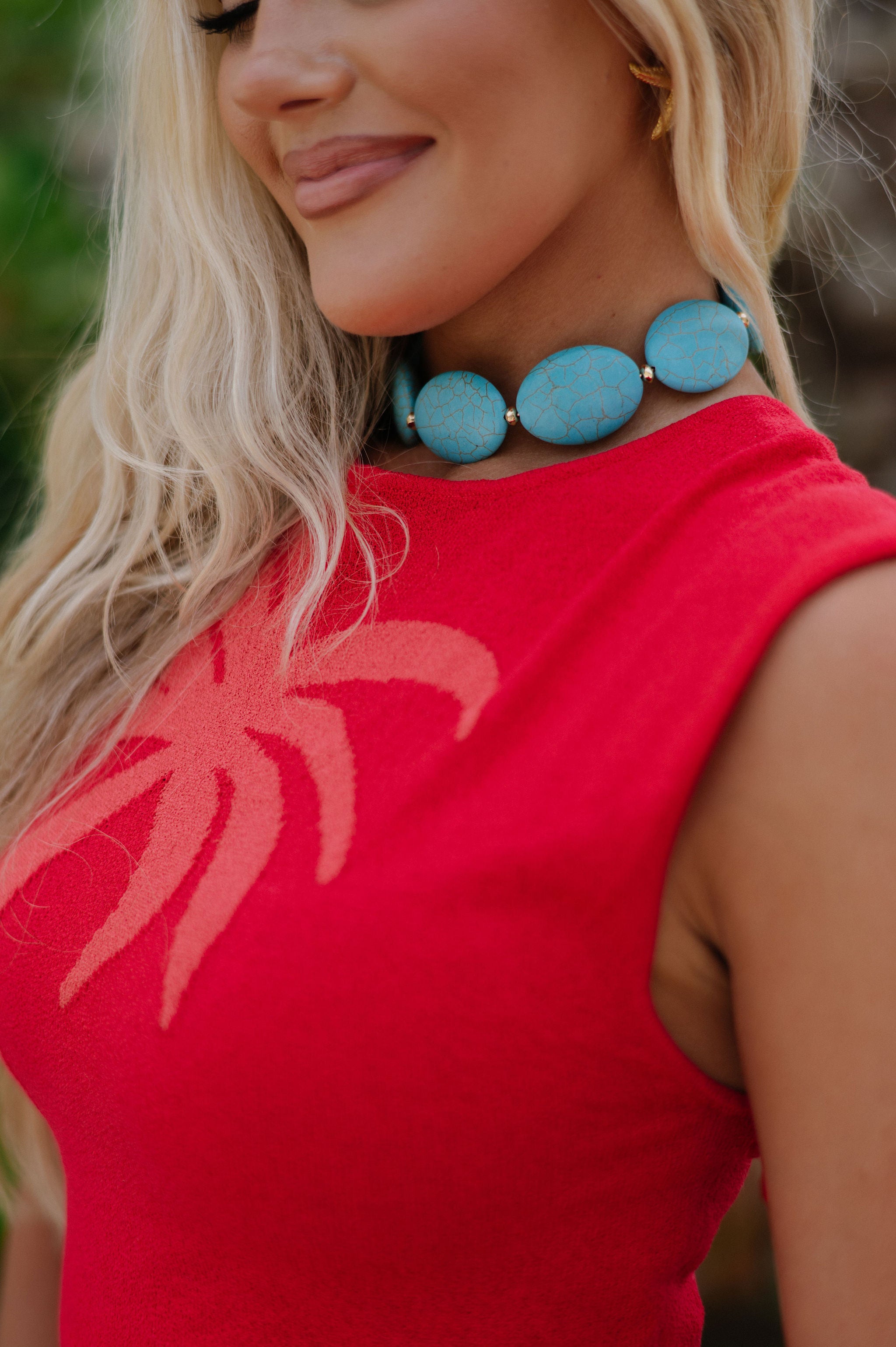 Oval Stones Statement Choker