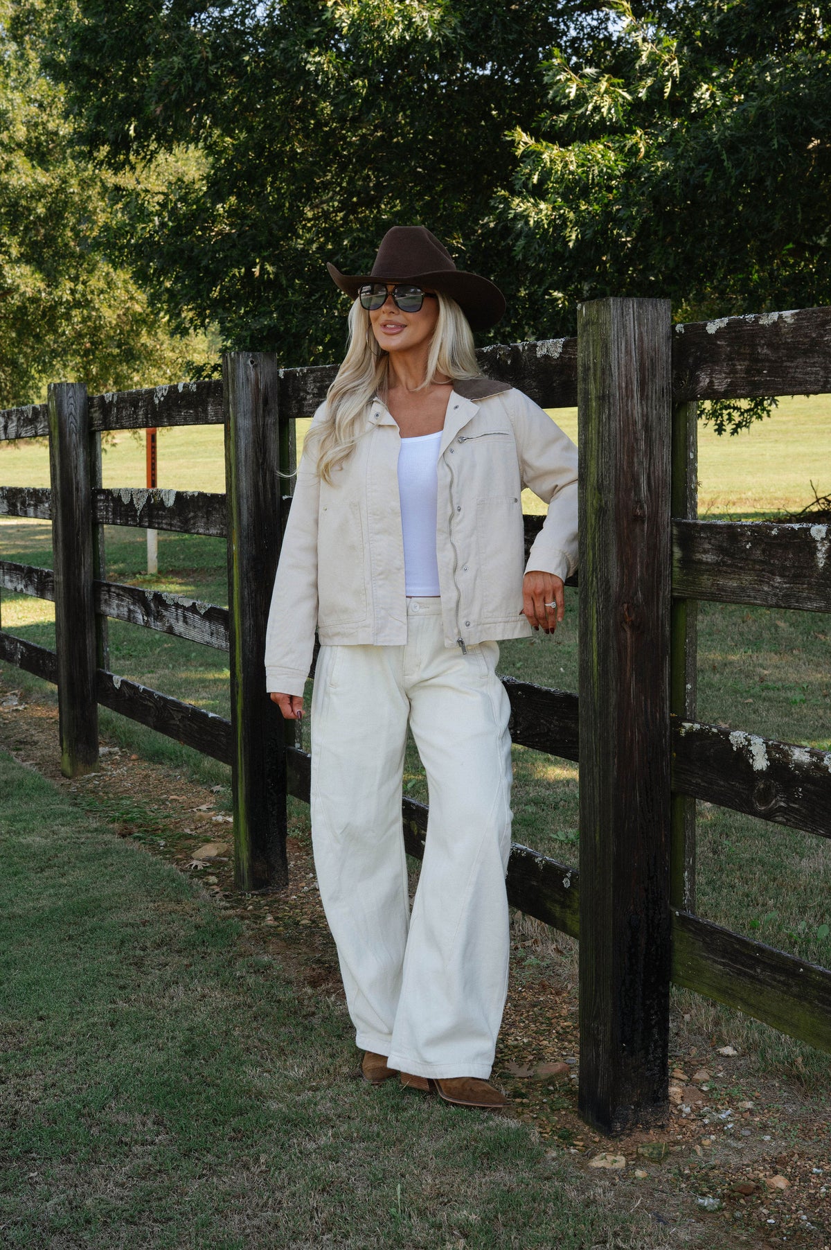 Washed Canvas Barn Jacket-Ecru