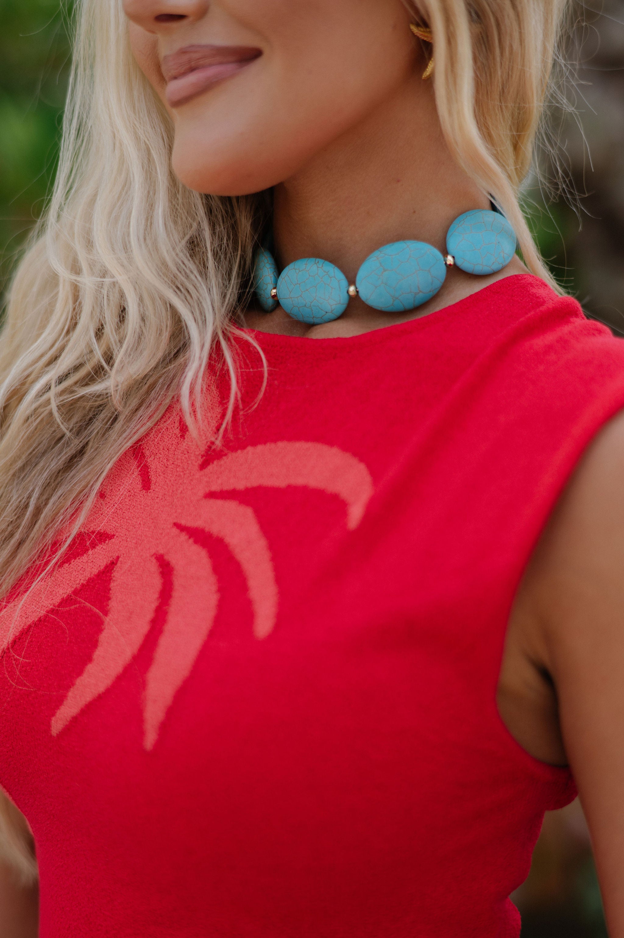 Oval Stones Statement Choker