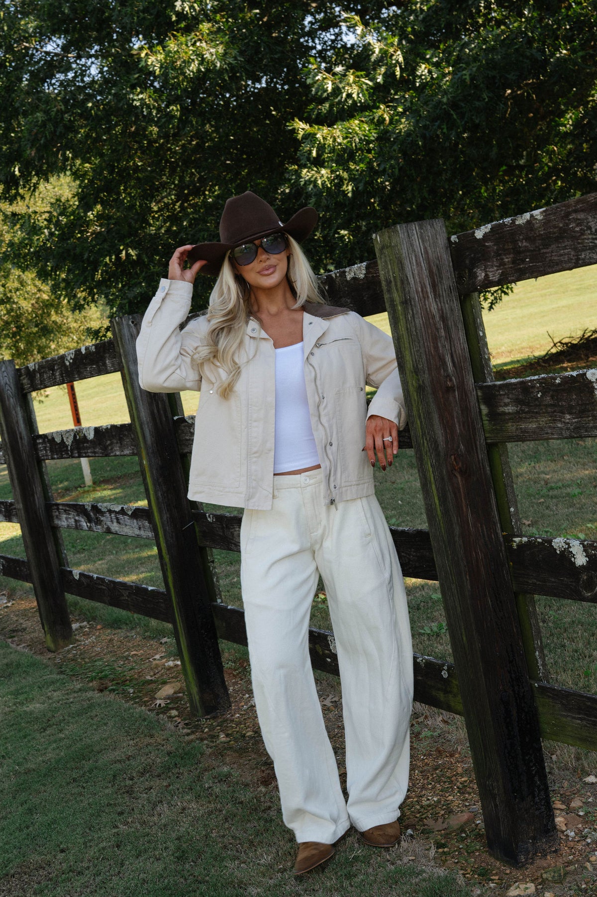 Washed Canvas Barn Jacket-Ecru