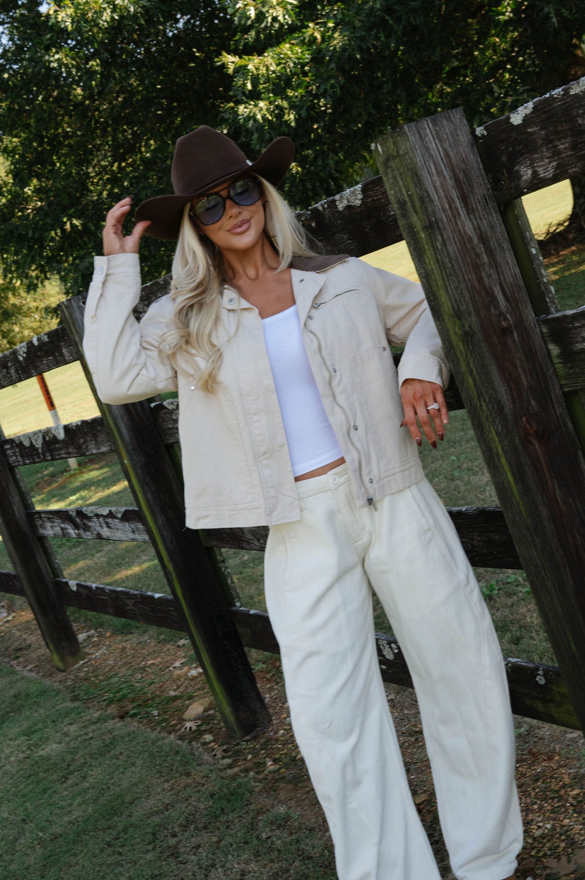 Washed Canvas Barn Jacket-Ecru