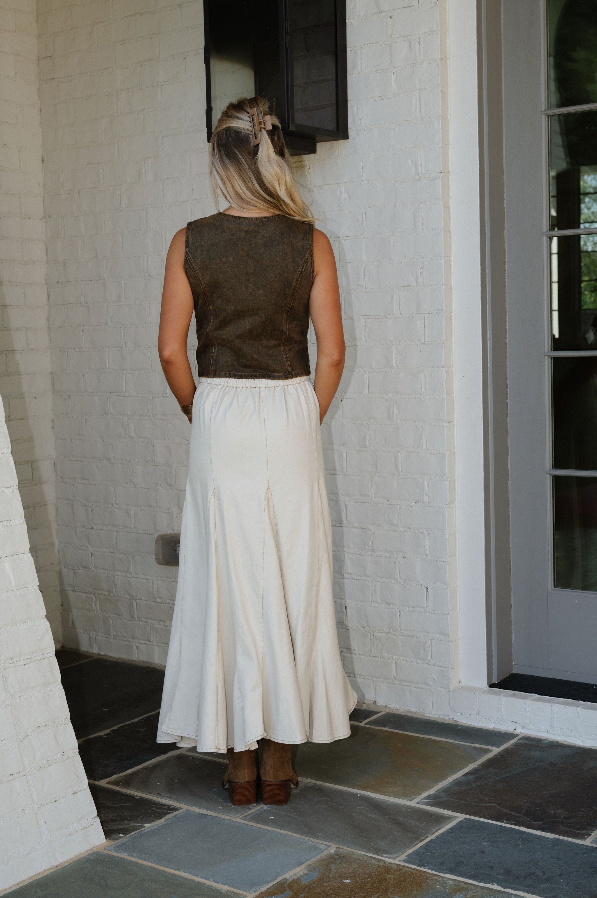 Sallie Maxi Skirt-Natural