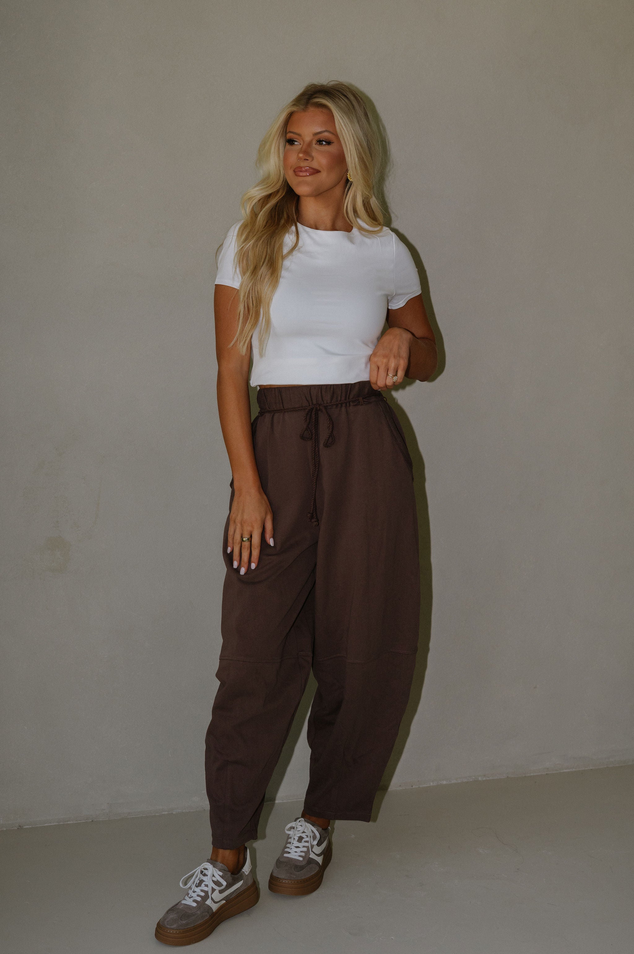 Kenna Barrel Pants-Chocolate