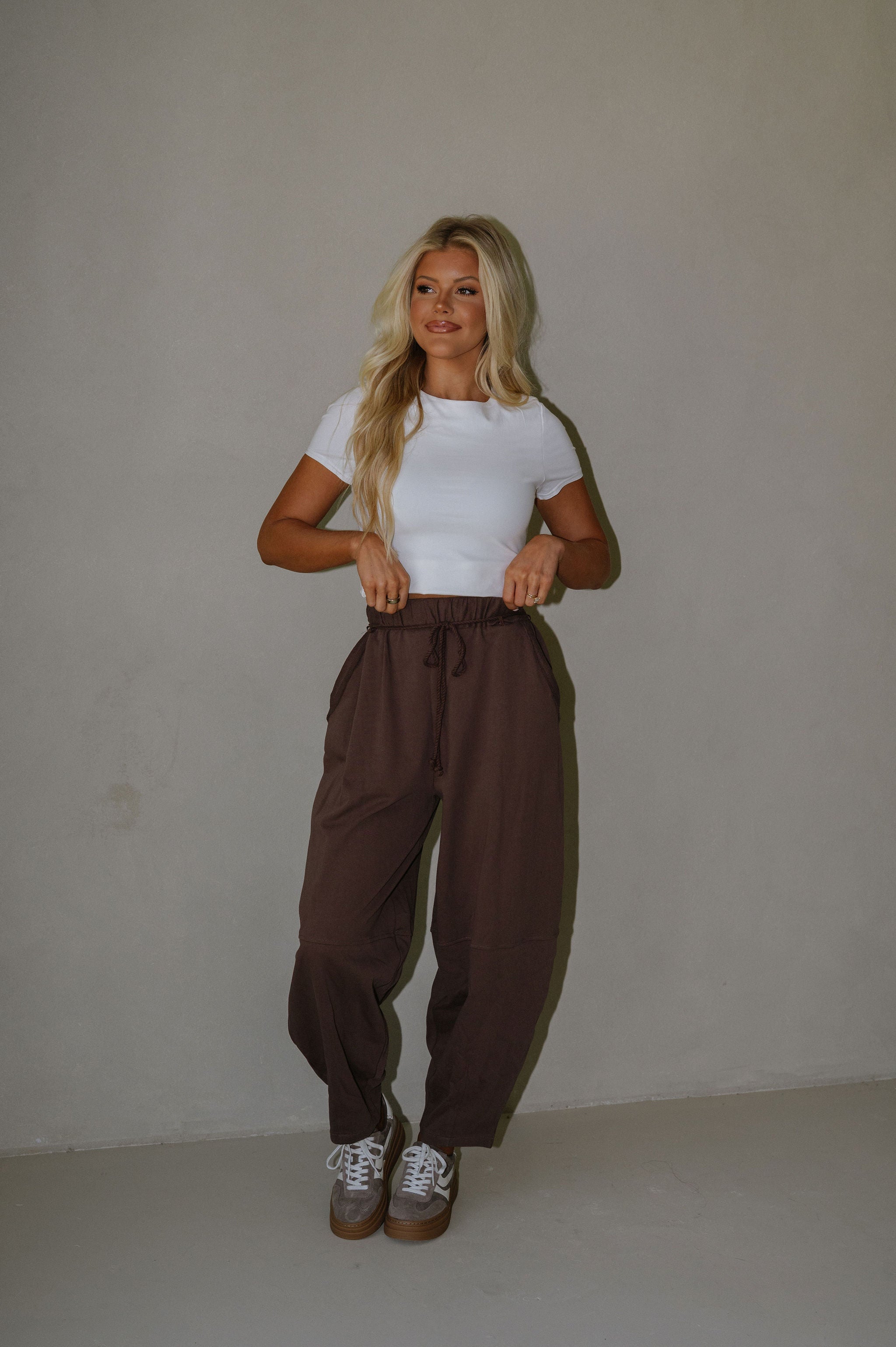 Kenna Barrel Pants-Chocolate