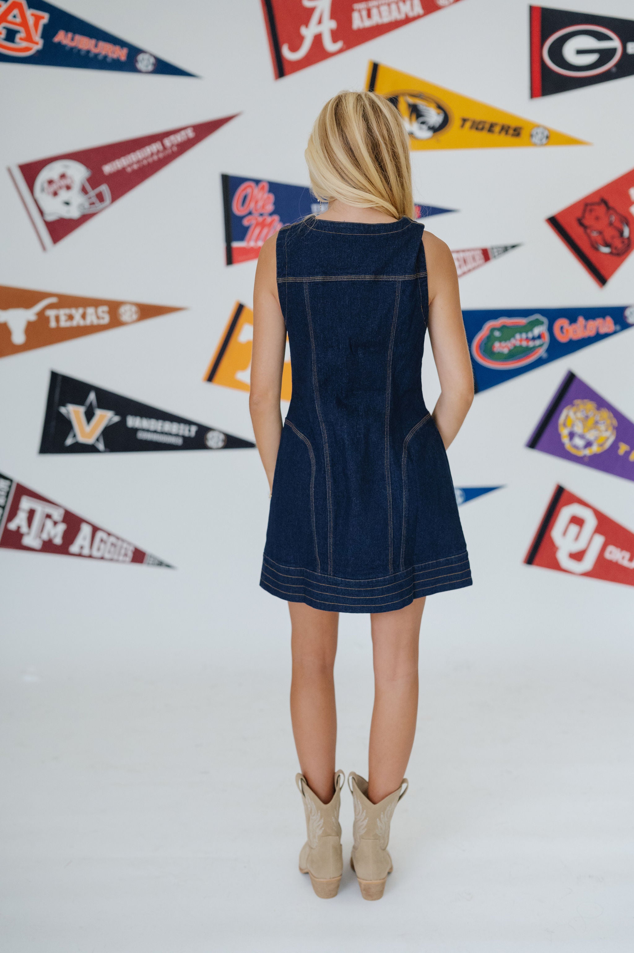 Hannah Denim Mini Dress-Indigo