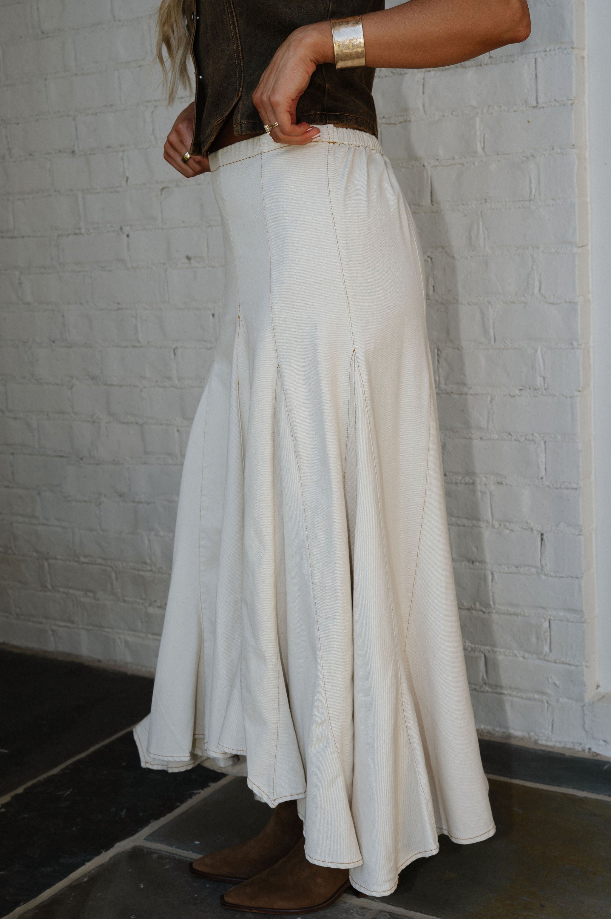 Sallie Maxi Skirt-Natural
