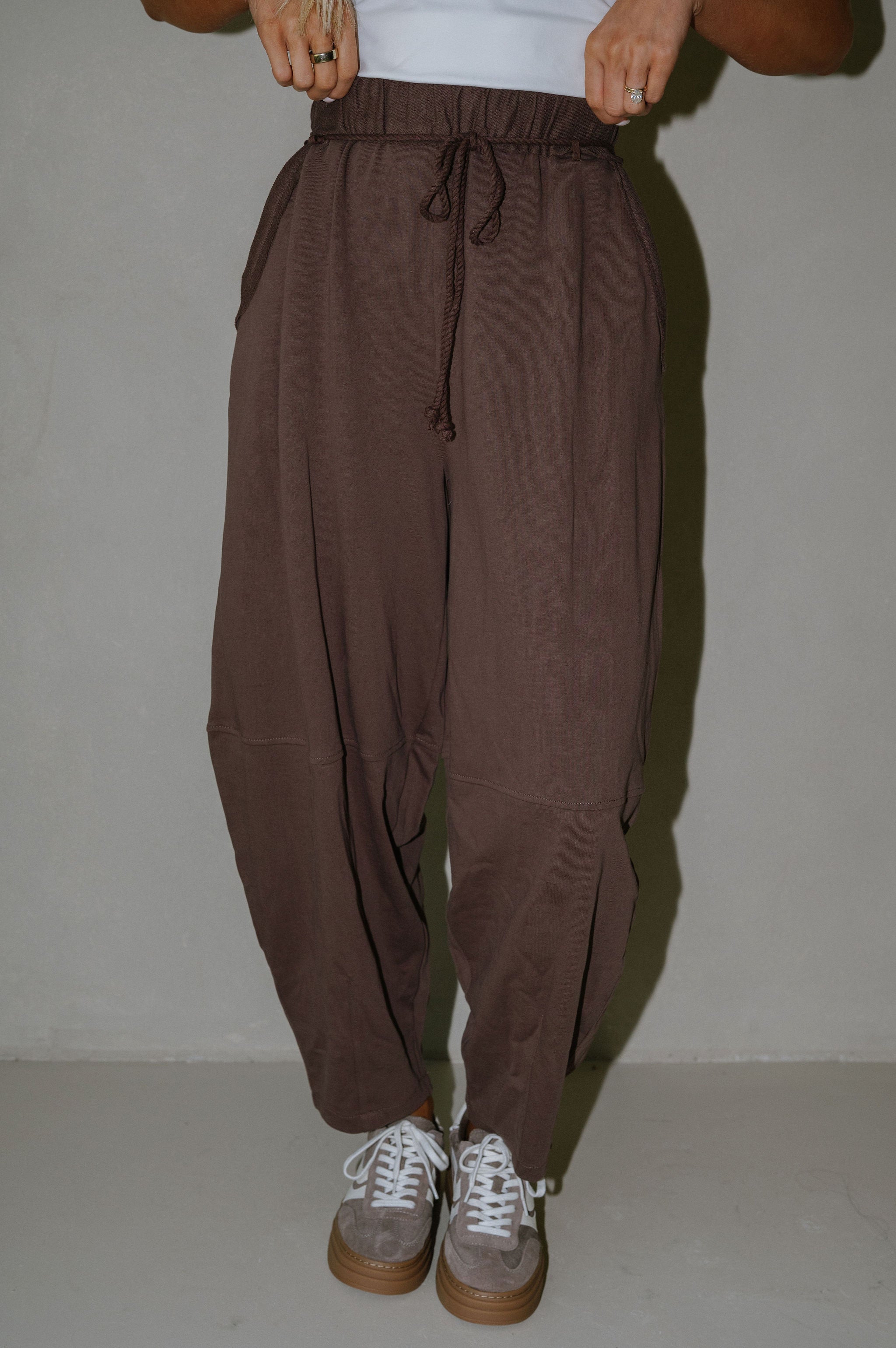 Kenna Barrel Pants-Chocolate