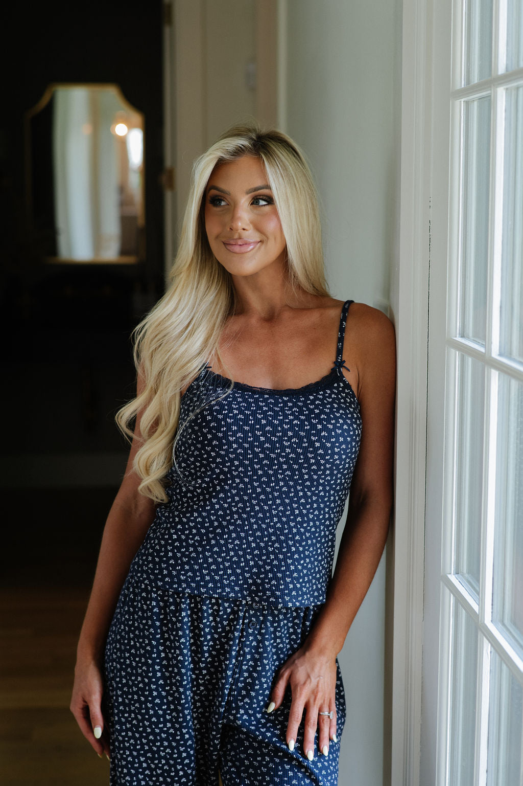 Kathryn Pajama Set-Navy
