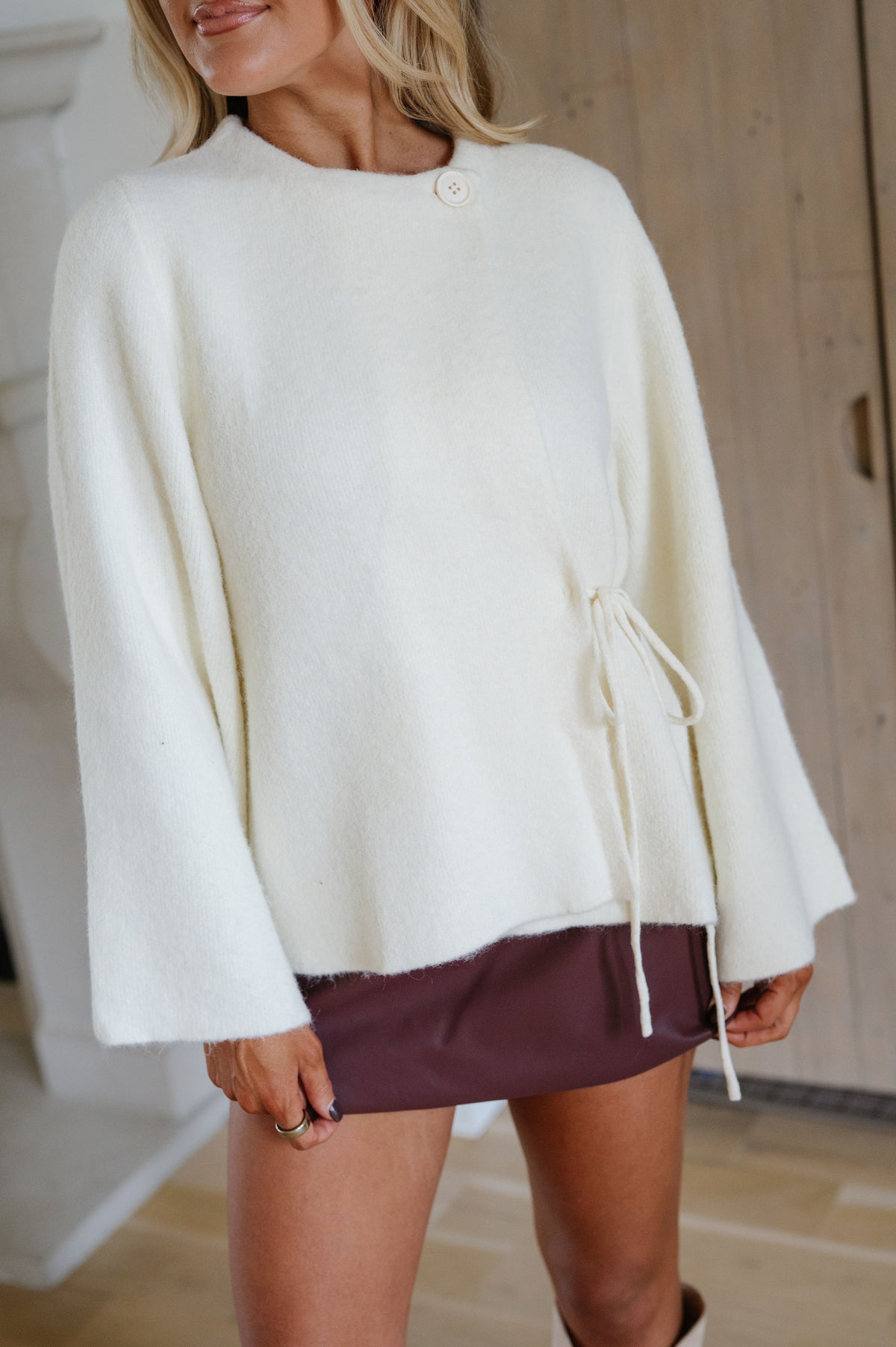 Cozy Wrap Cardigan-Cream