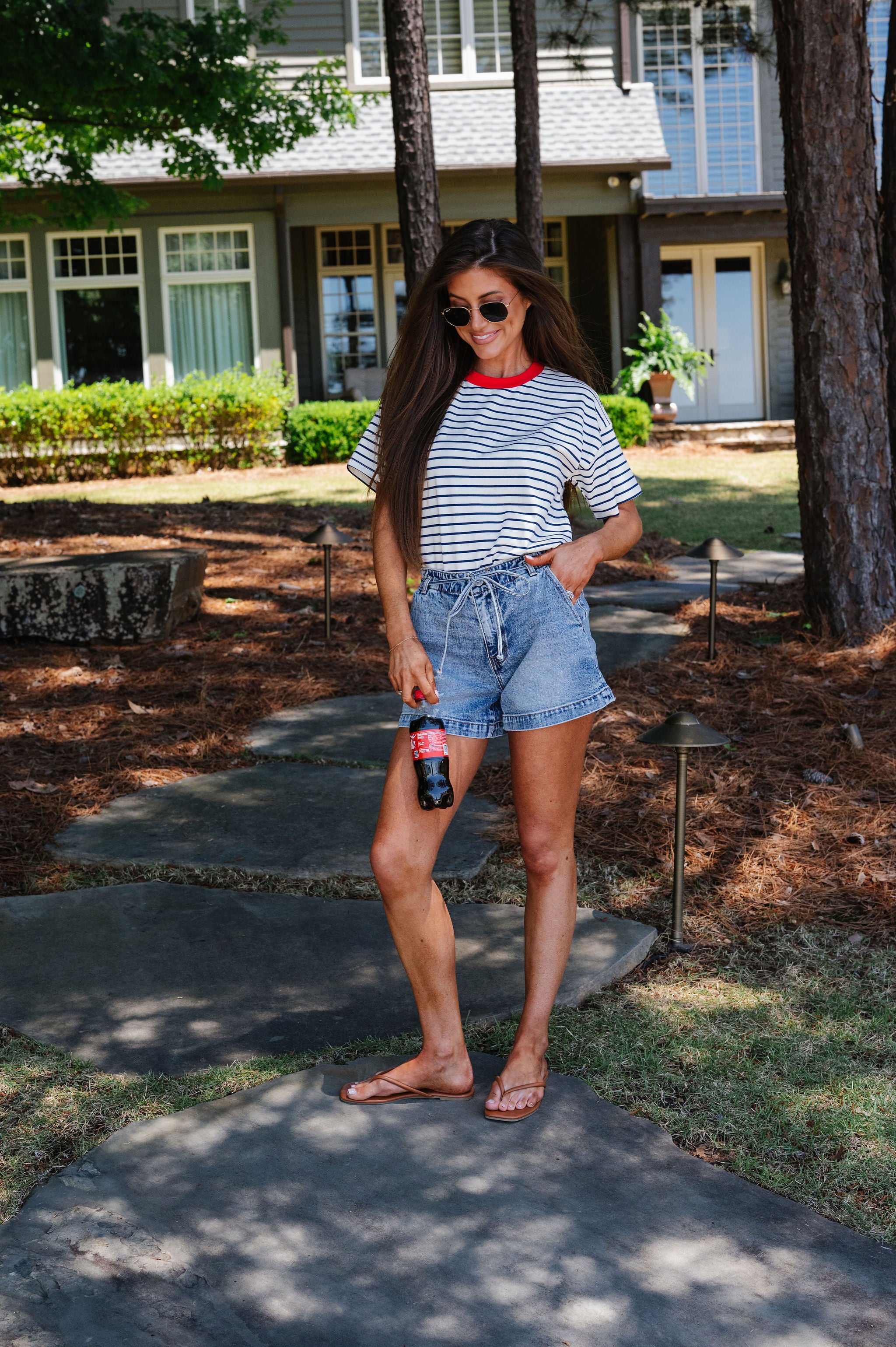 Georgia Striped Tee-Midnight