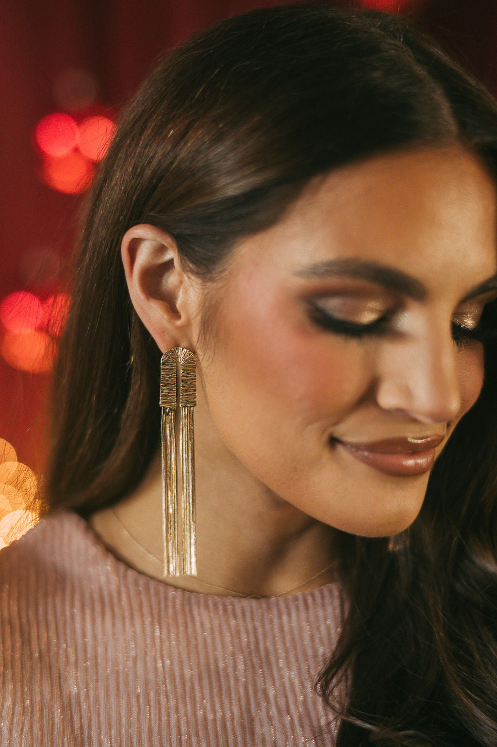 Textured Tassel Earrings- Gold