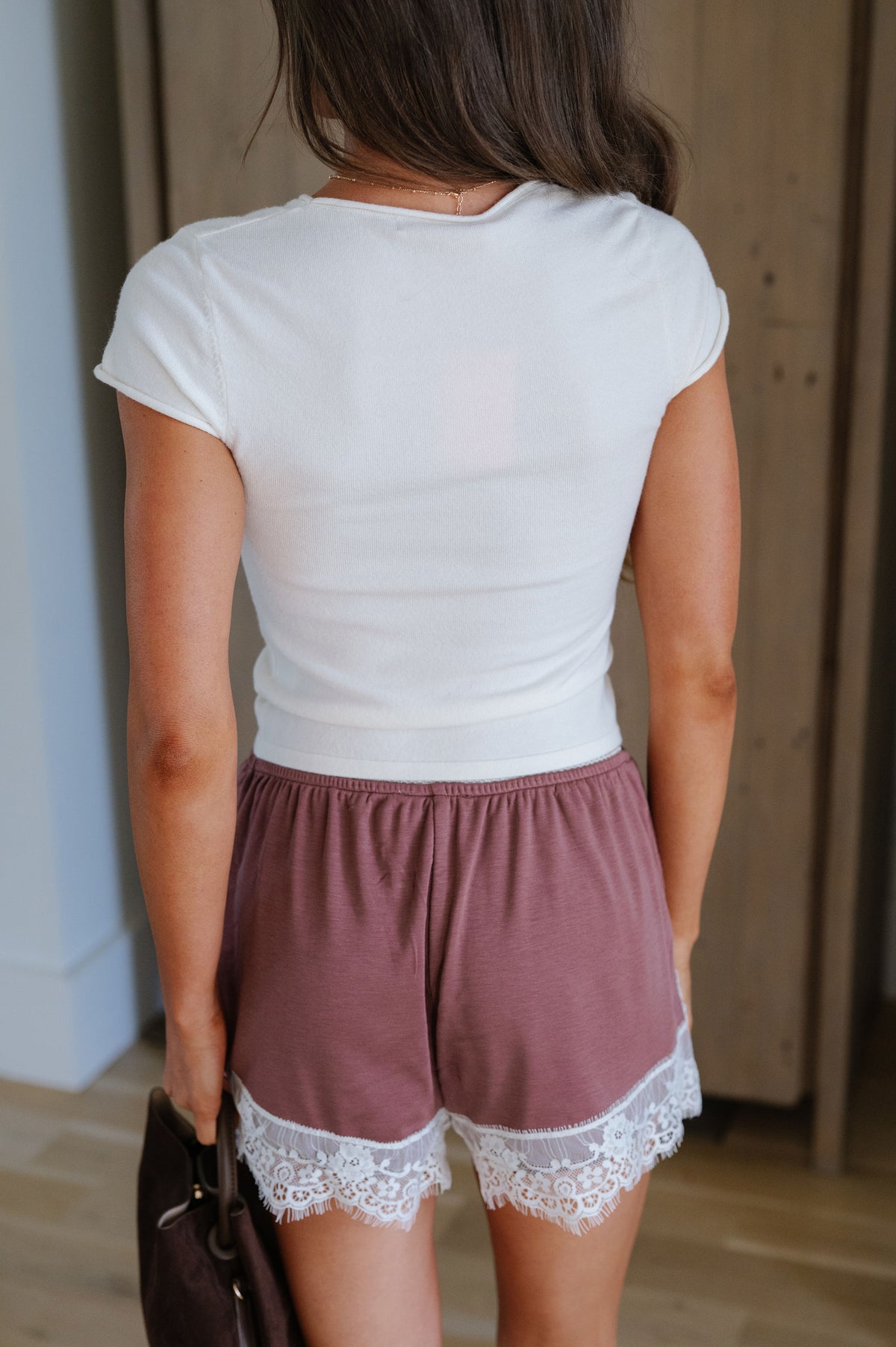 Mia Fitted Ribbed Knit Top-Cream