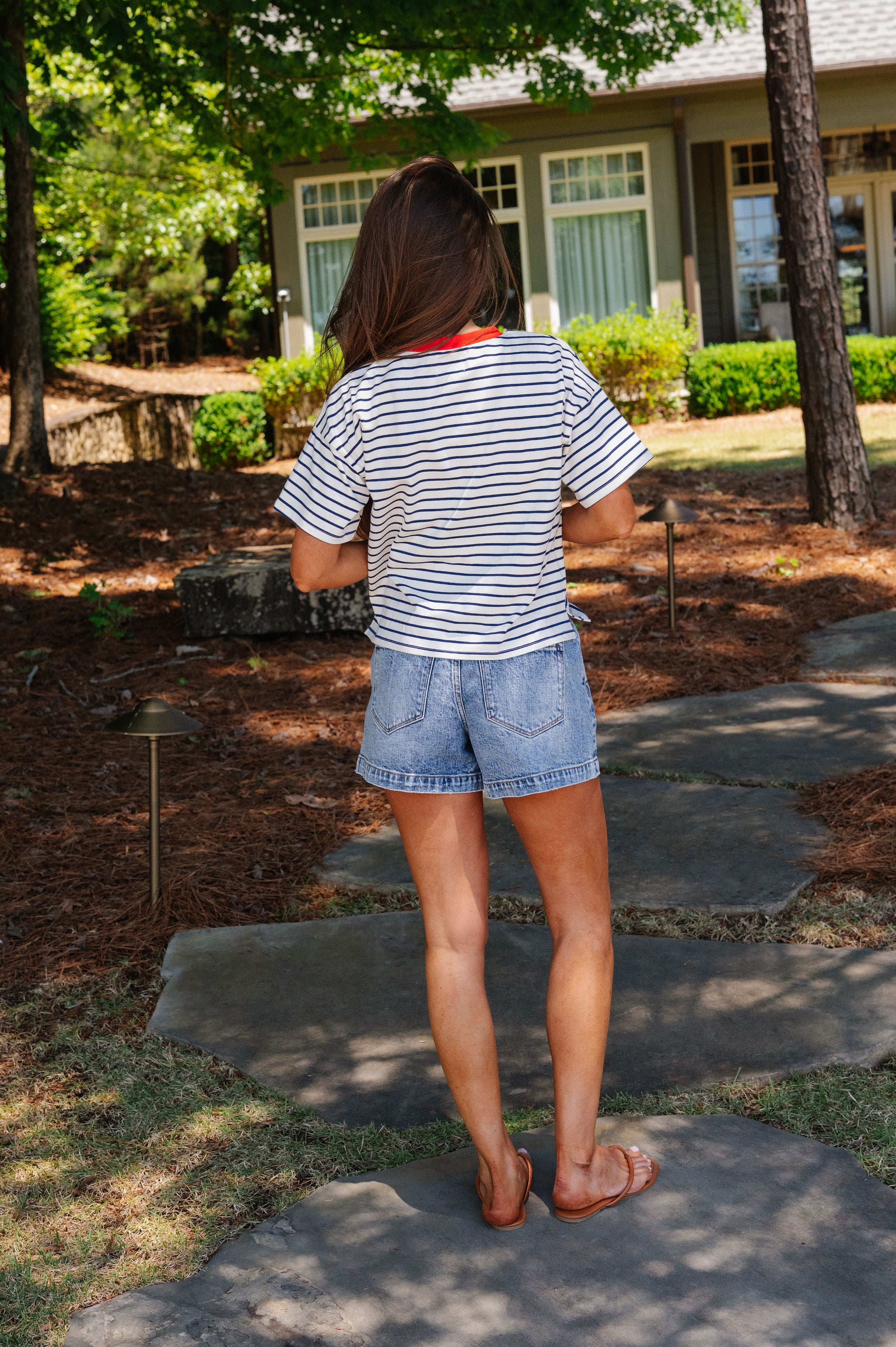 Georgia Striped Tee-Midnight