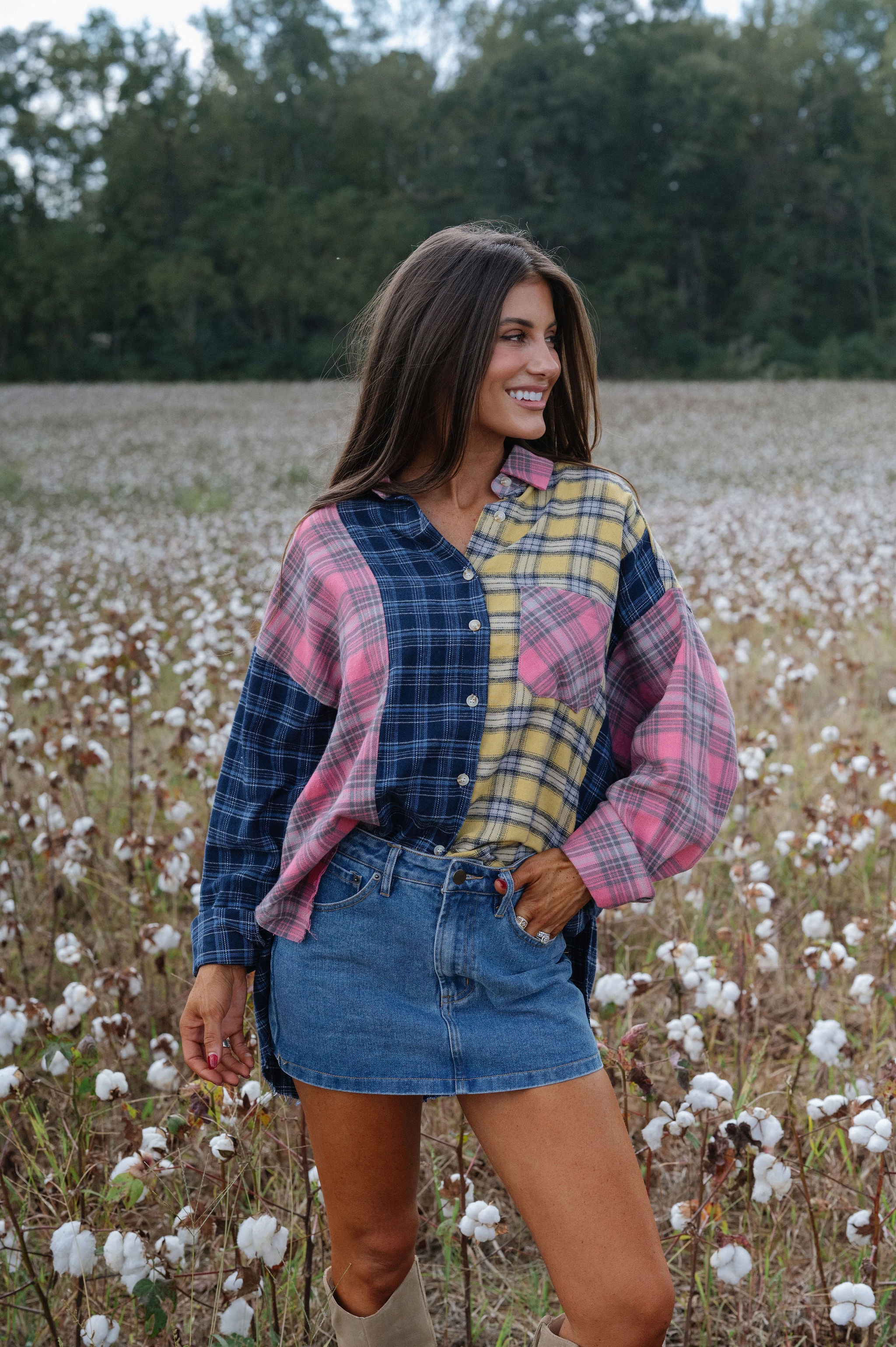 Plaid Flannel Shirt-Multi
