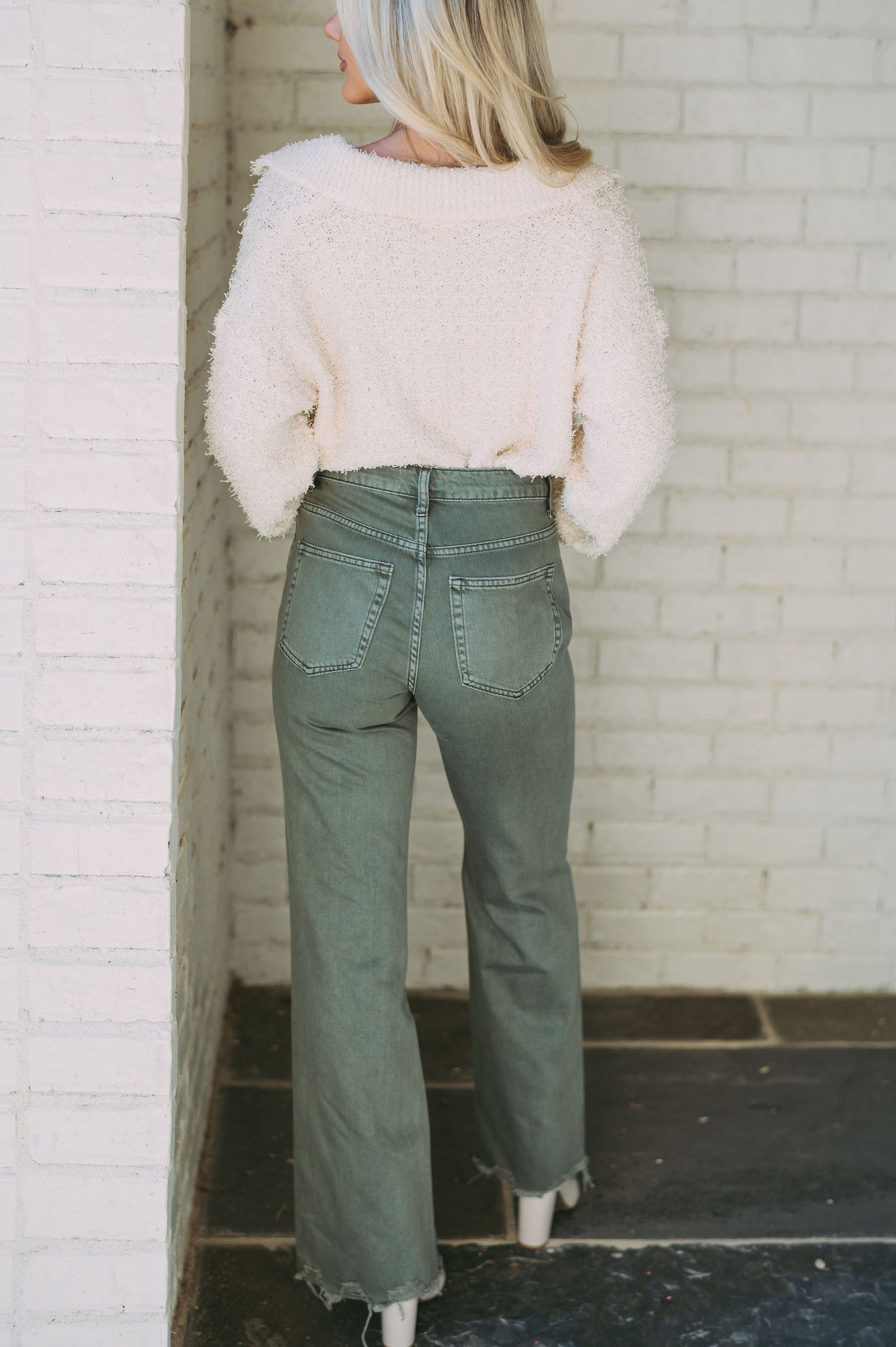 Textured Wide Collared Sweater- Oatmeal