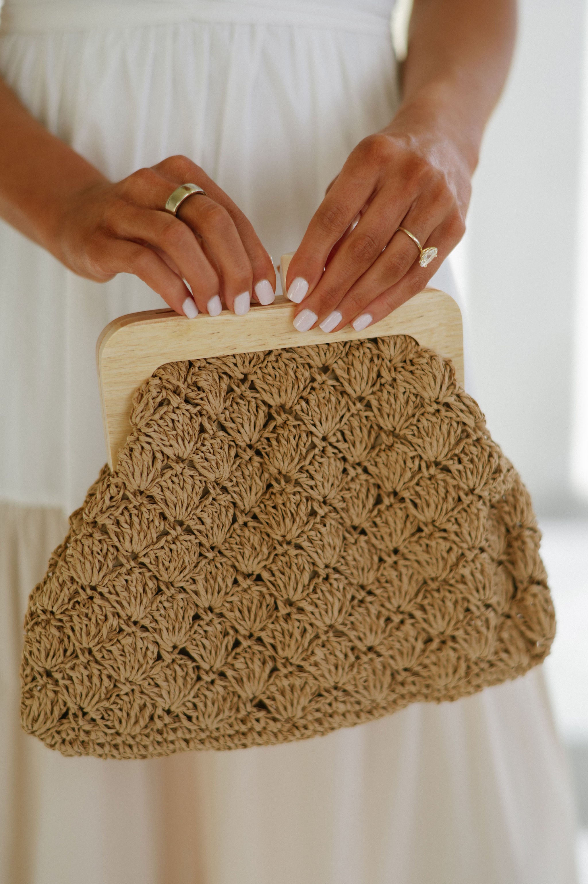 Rosemary Woven Clutch - Khaki