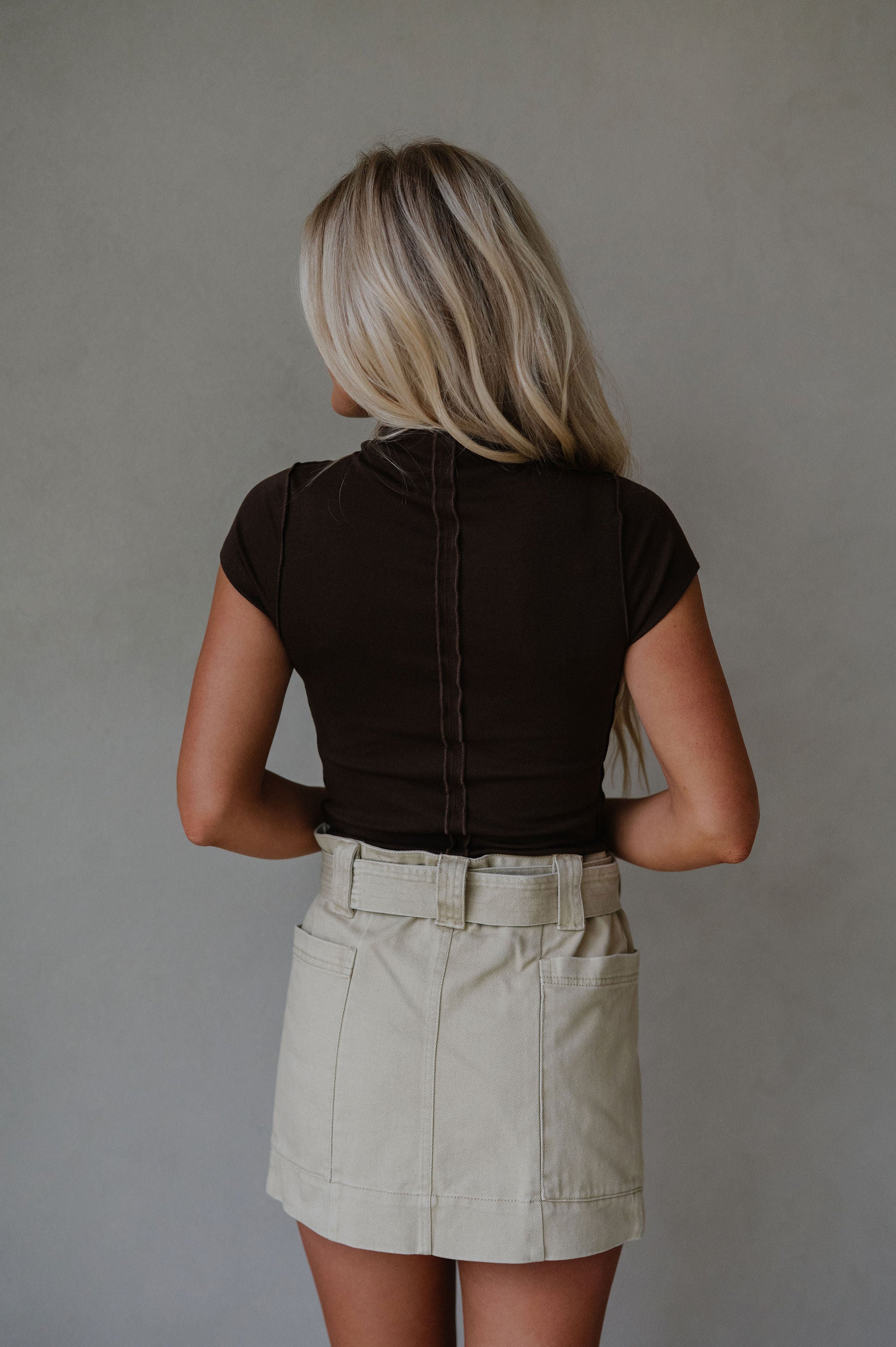 Cindy Mini Skirt-Khaki