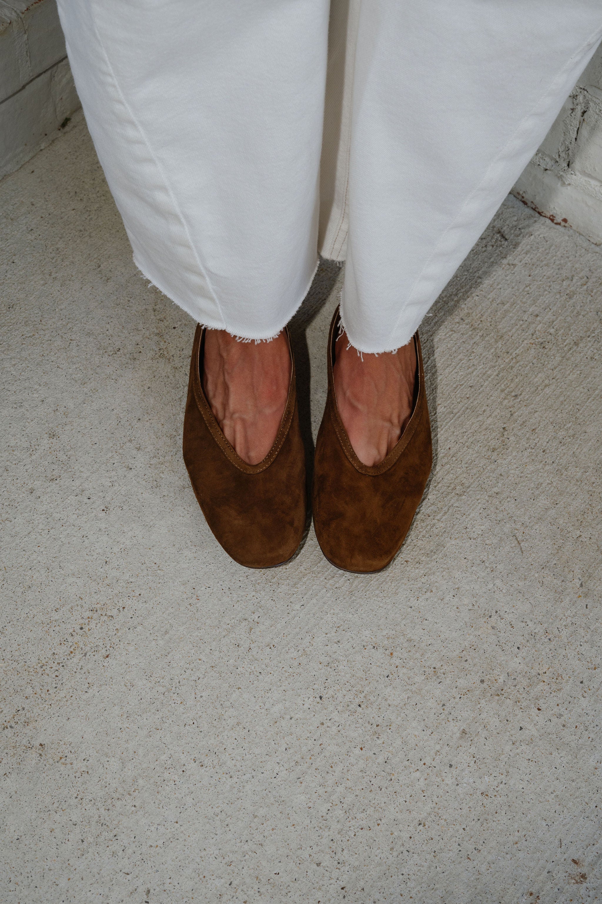 Leni Ballet Flat-Chestnut Suede