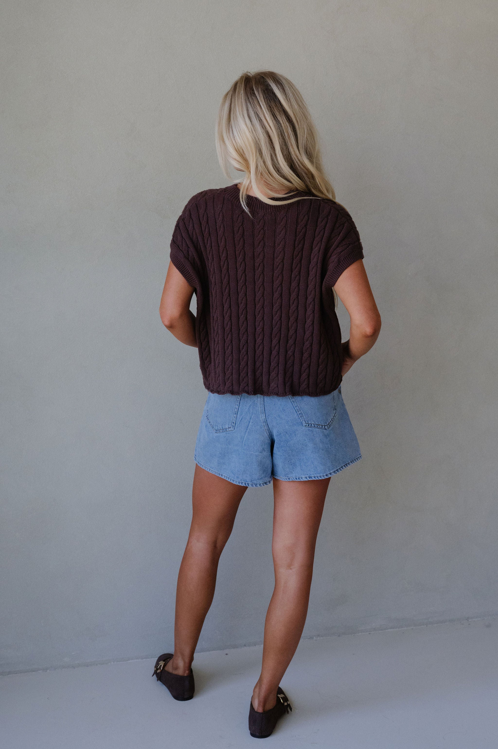 Alina Sweater Top-Dark Brown