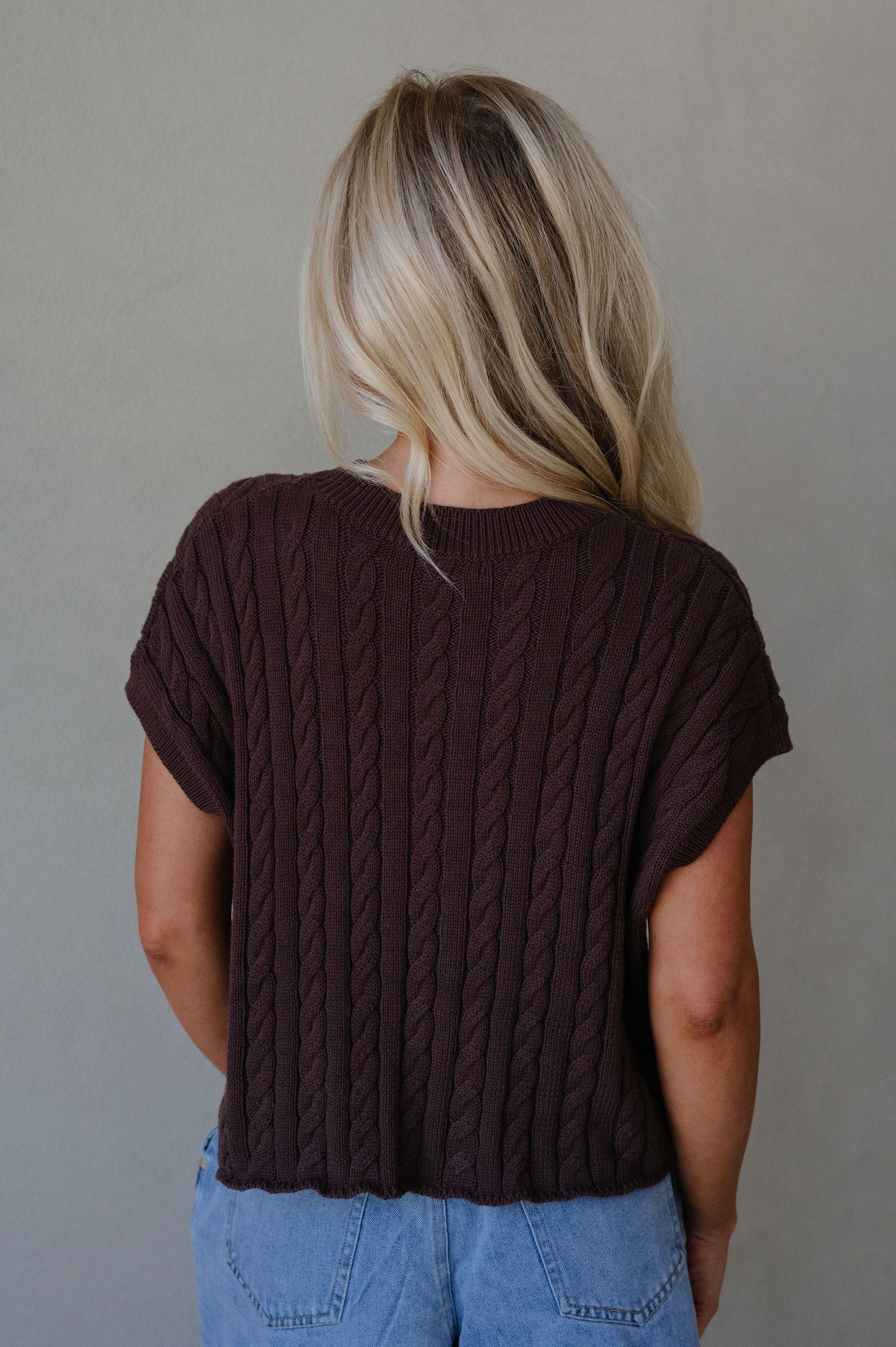 Alina Sweater Top-Dark Brown