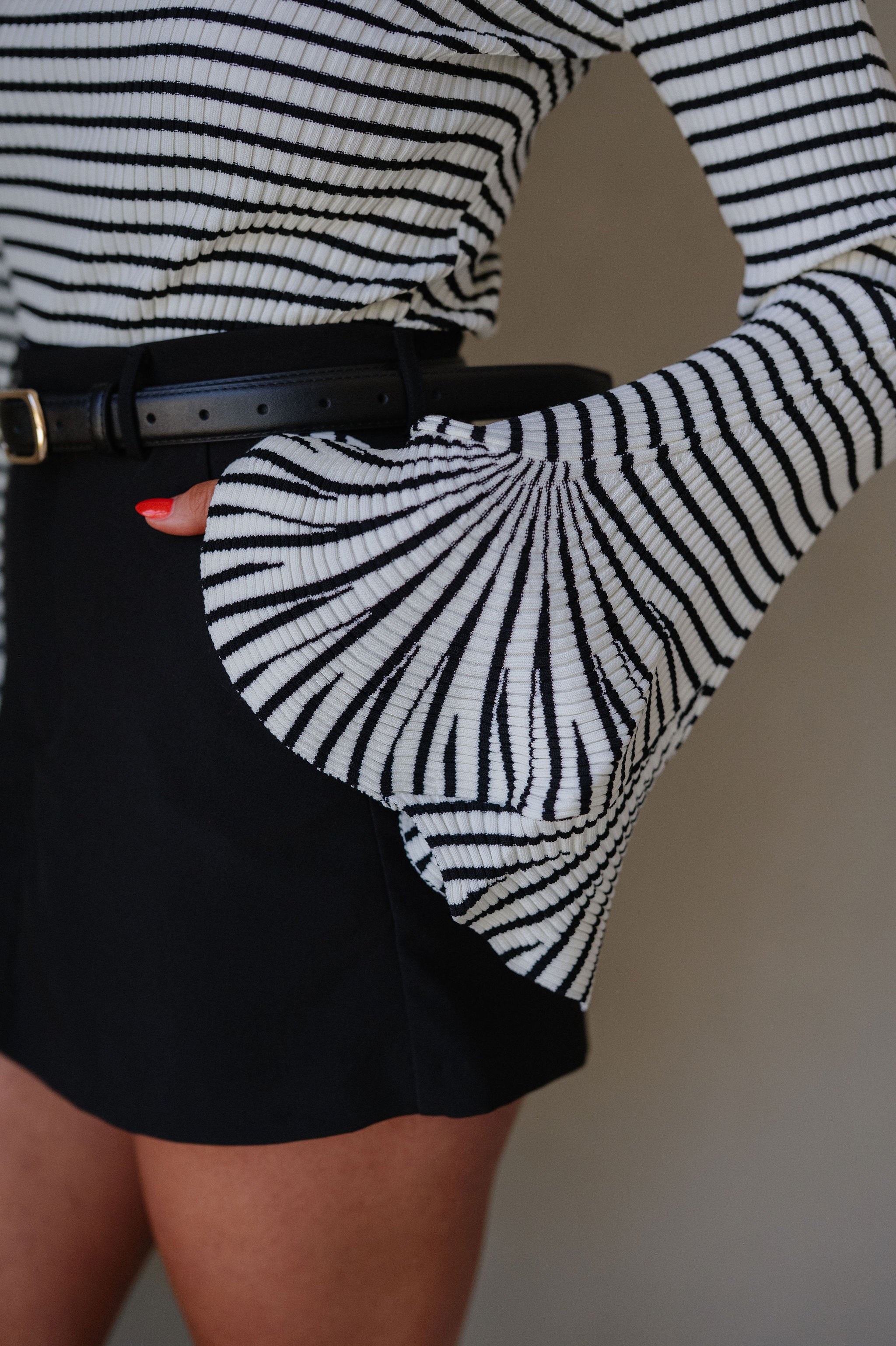 Bethany Striped Sweater-White/Black