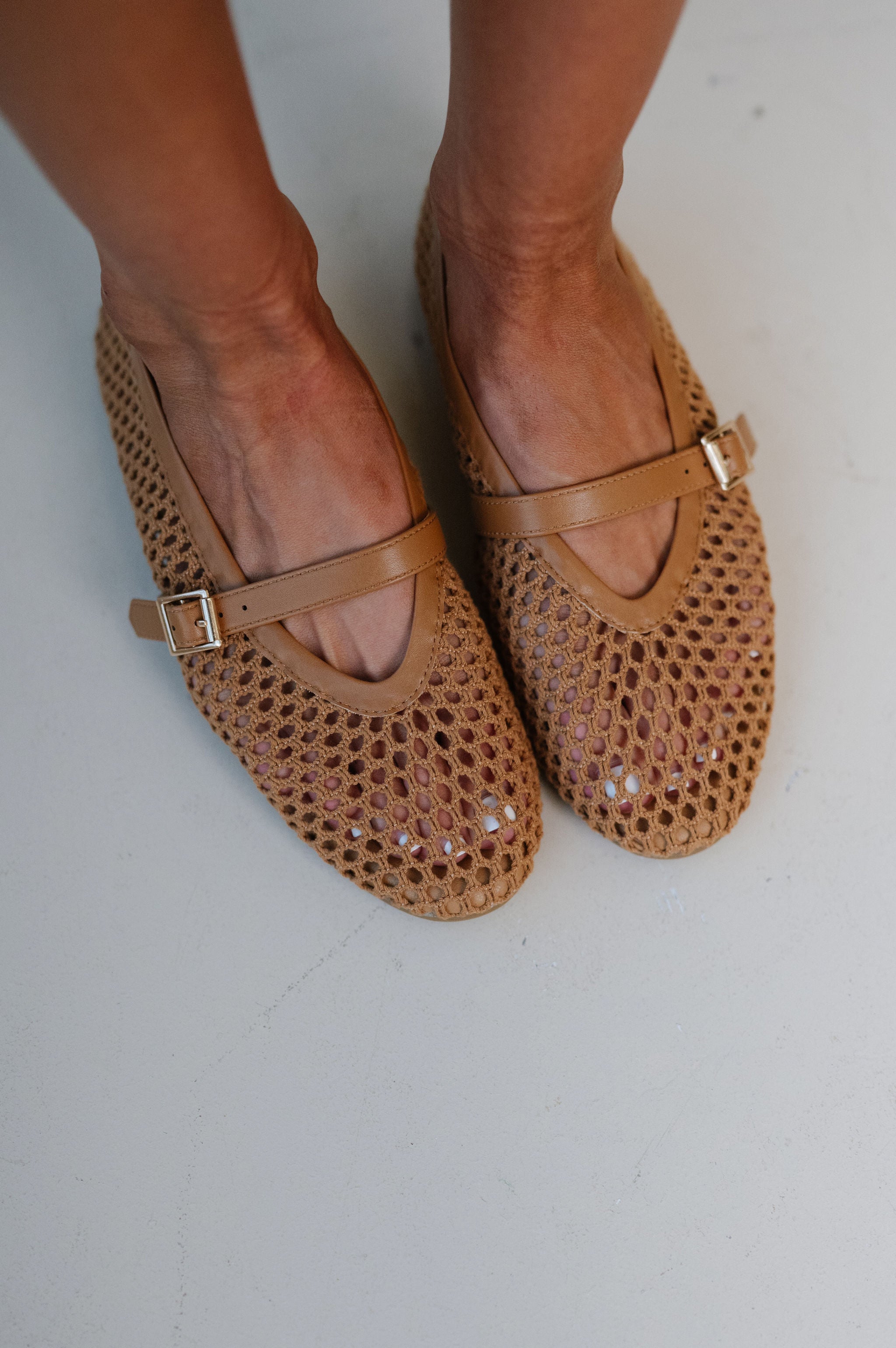 Nolita Mesh Flats-Tan