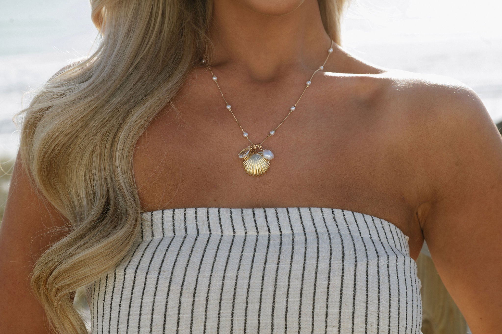 Ariel Shell Necklace - Gold