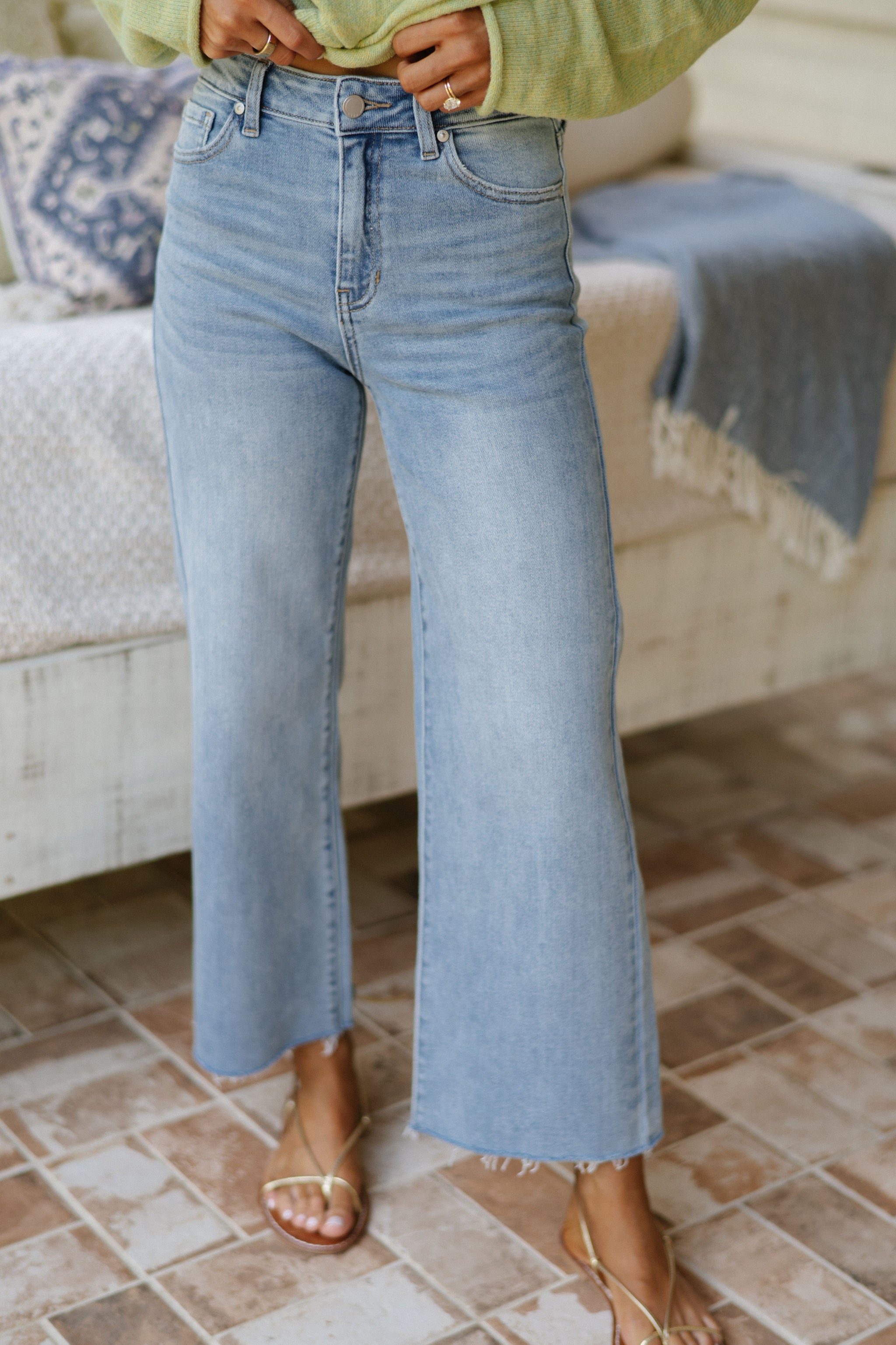 Cali Slim Wide Leg Jeans-Medium Denim
