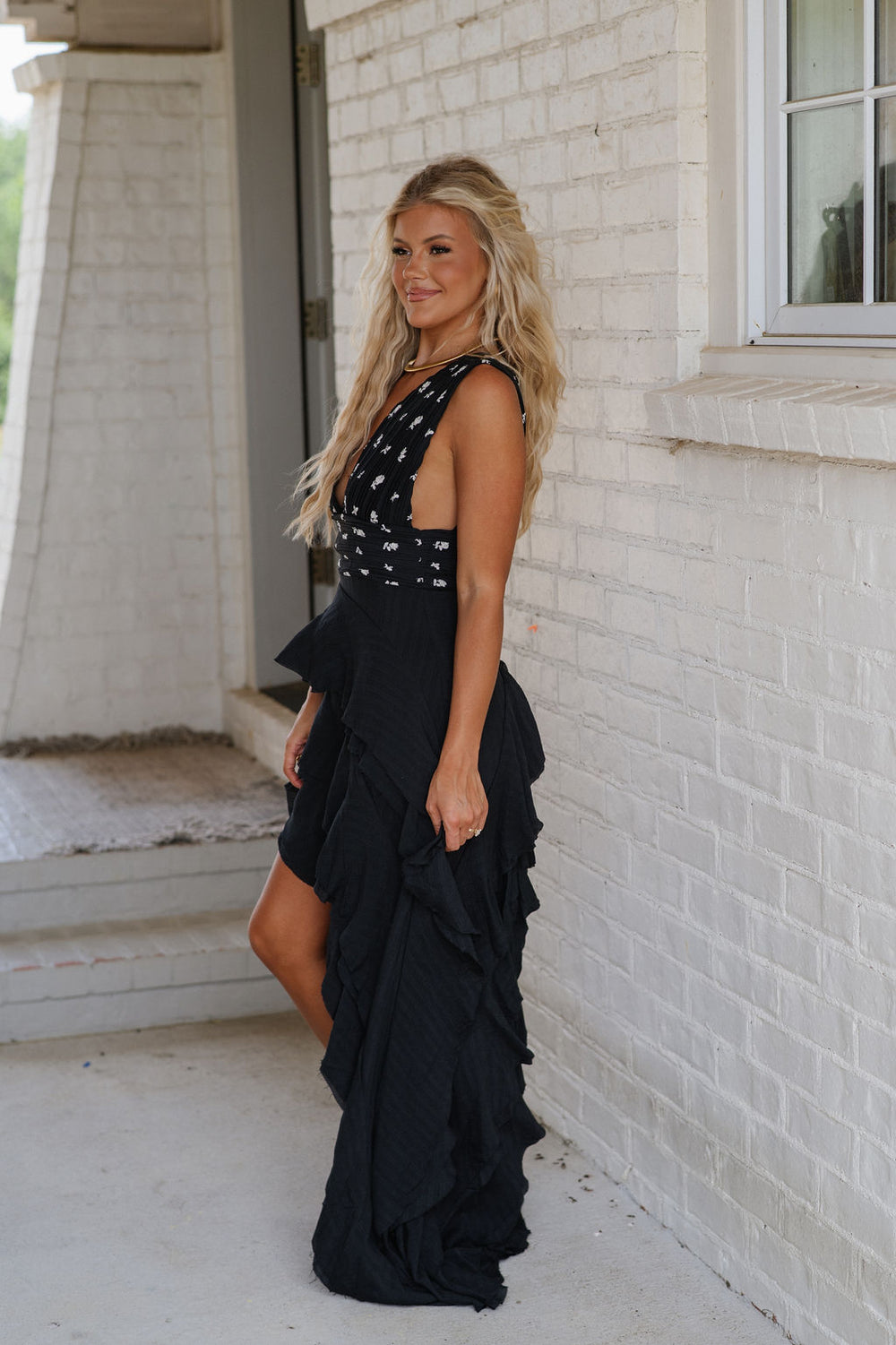 Fab In Floral Brushed Knit Maxi Dress