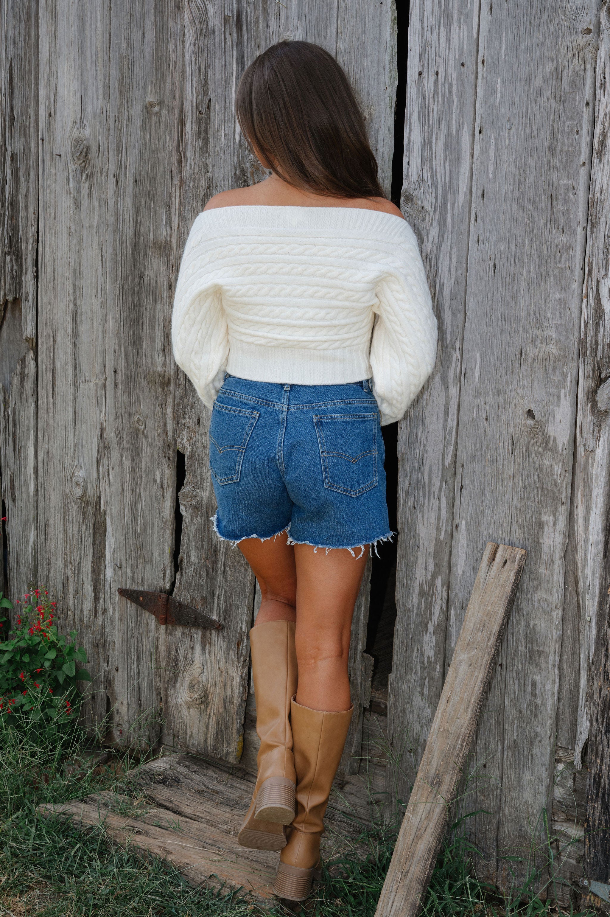 OTS Button Down Sweater Top-Ivory