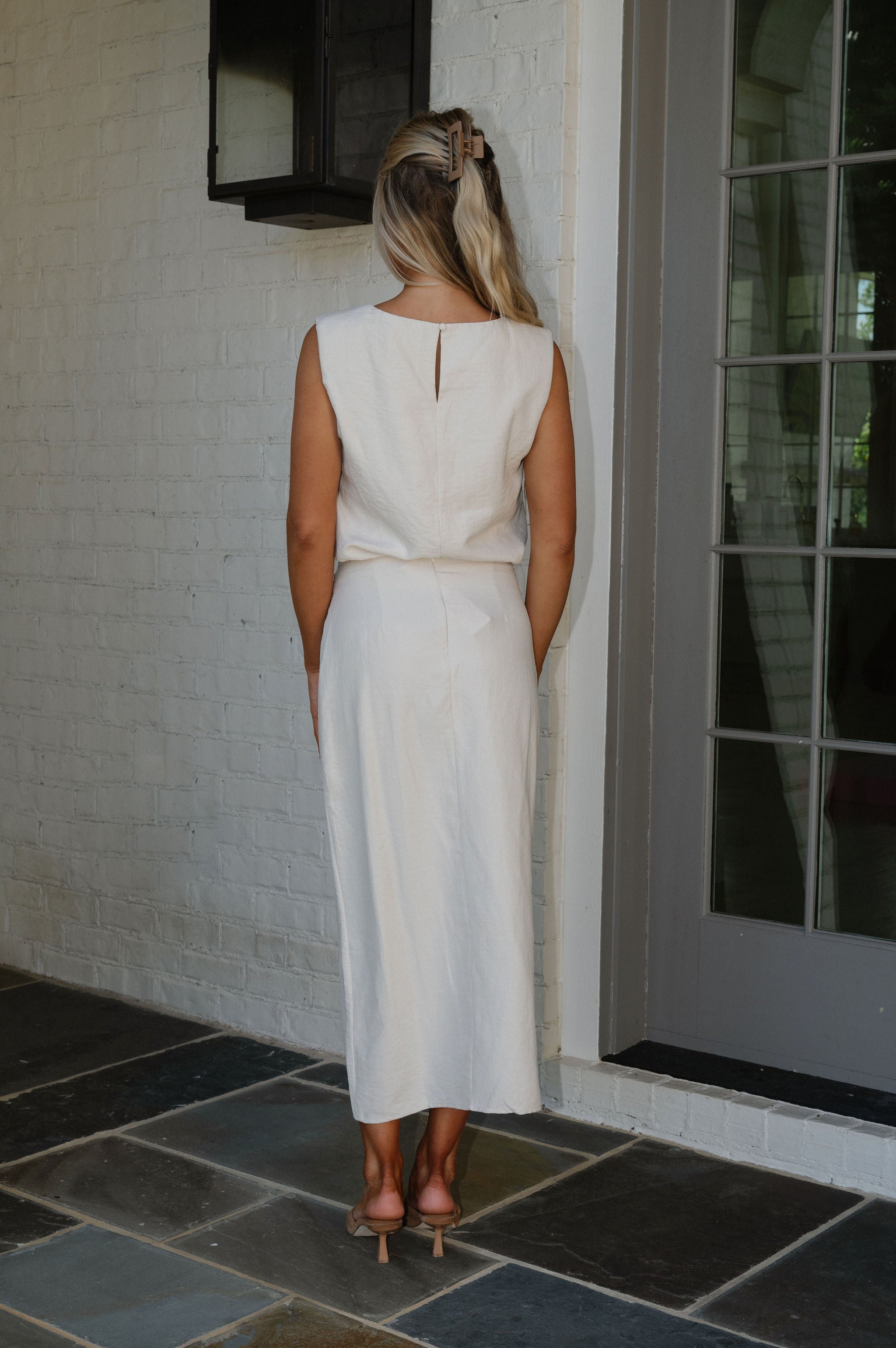 Wyatt Suede Skirt Set-Ivory