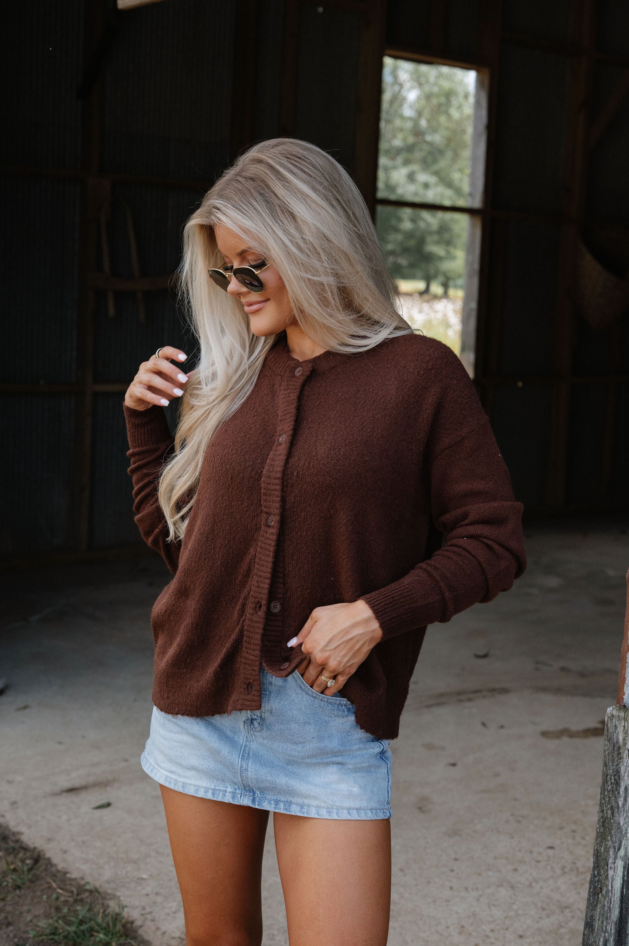 Denver Cardigan-Brown