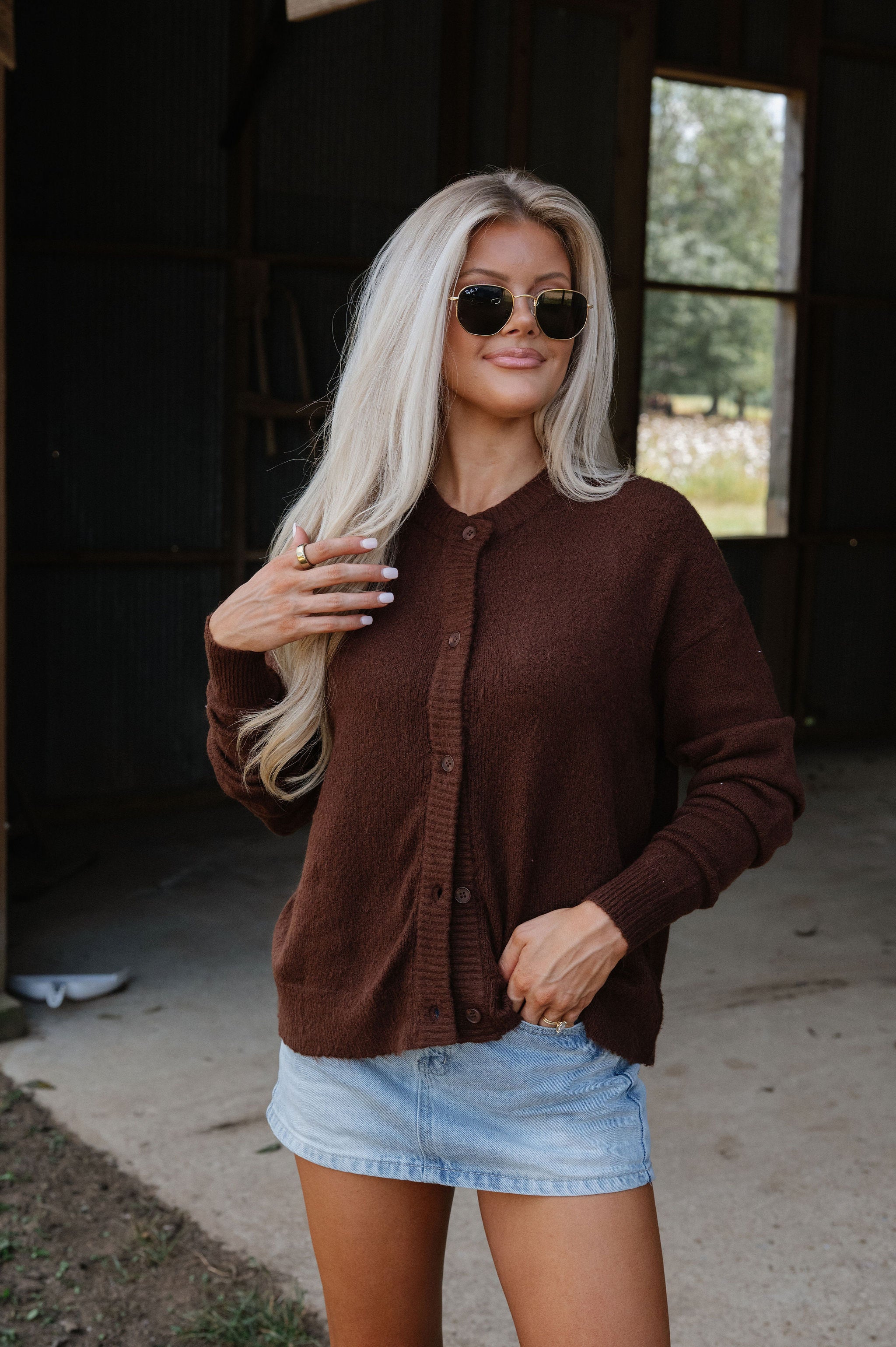 Denver Cardigan-Brown
