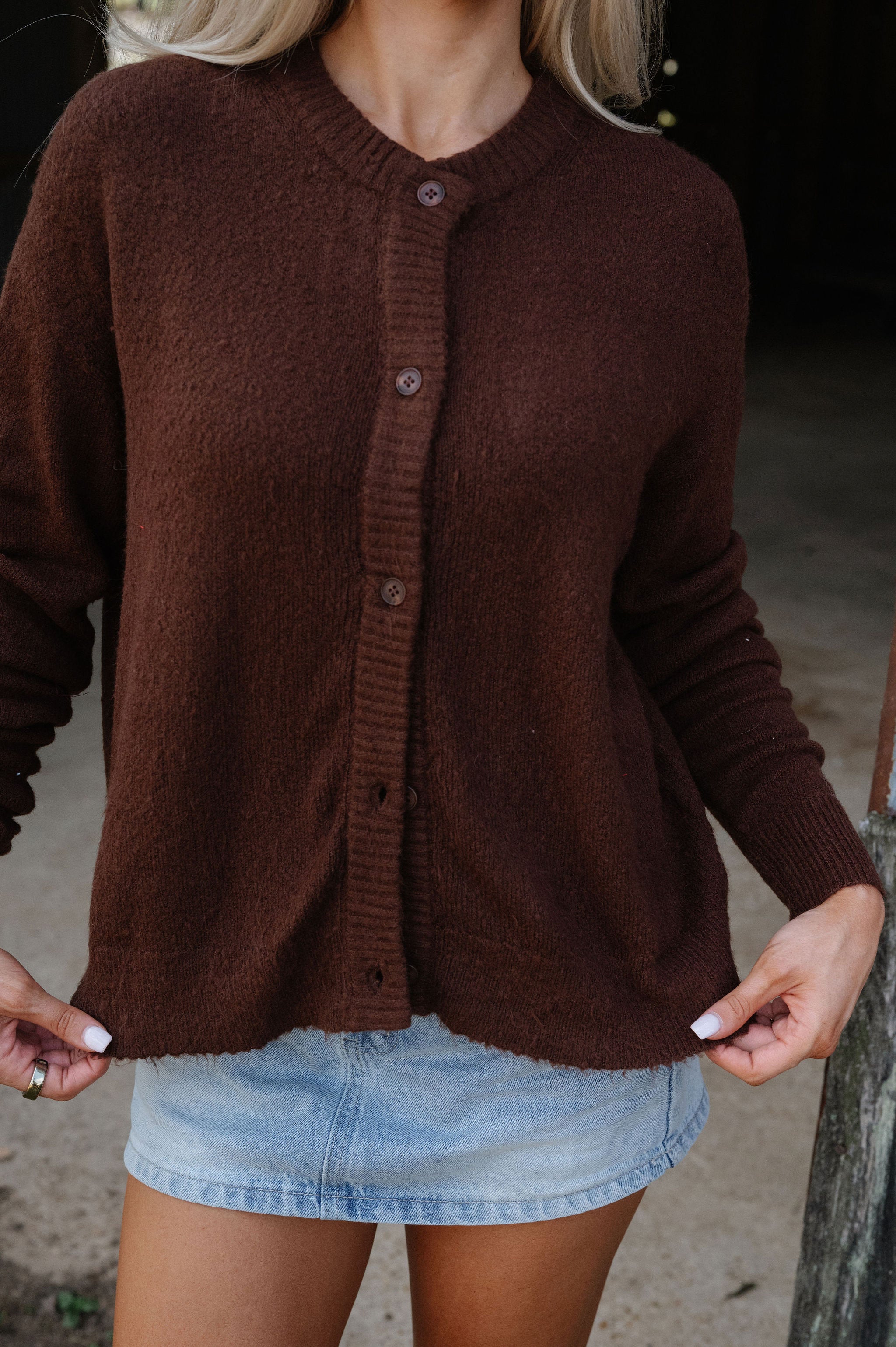 Denver Cardigan-Brown