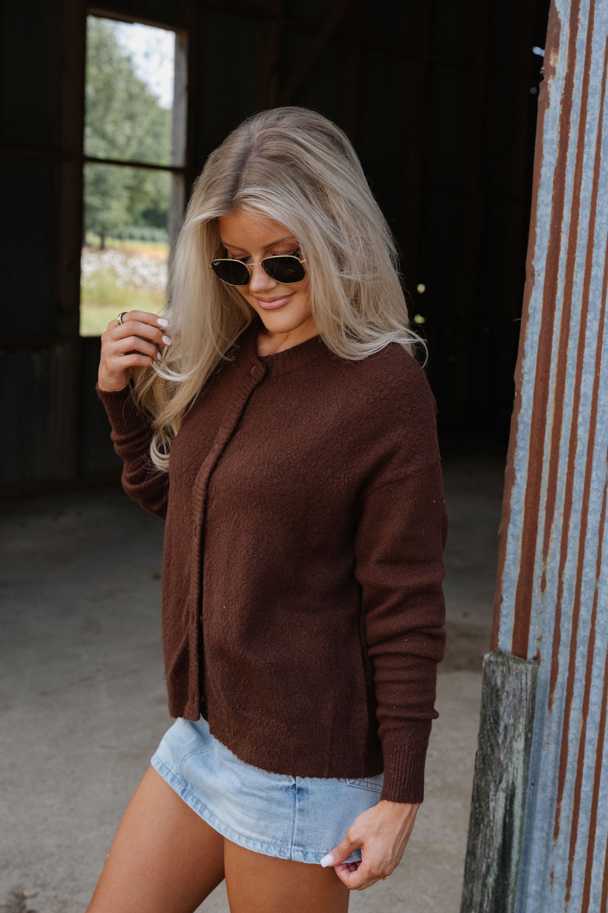 Denver Cardigan-Brown