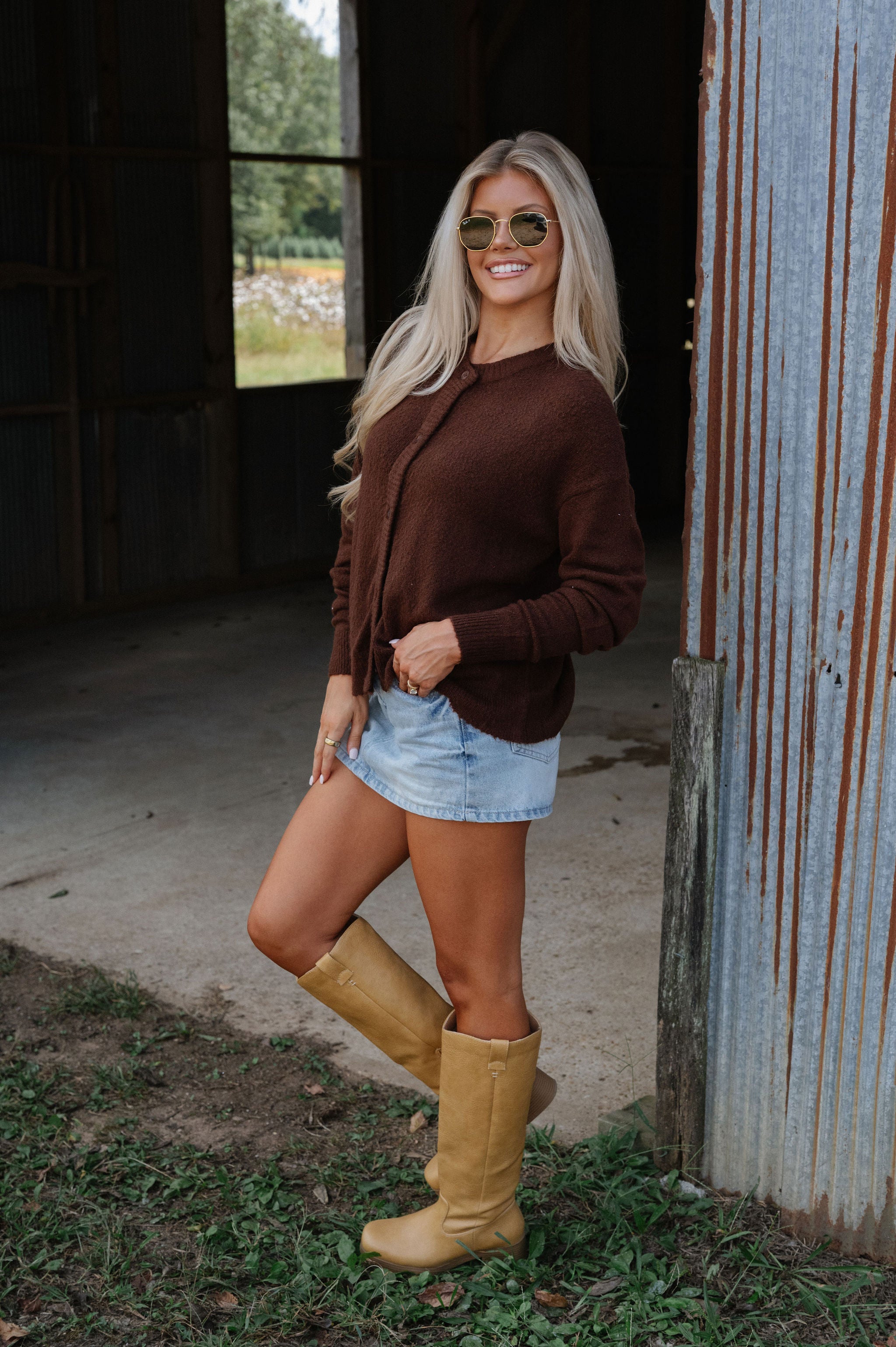 Denver Cardigan-Brown