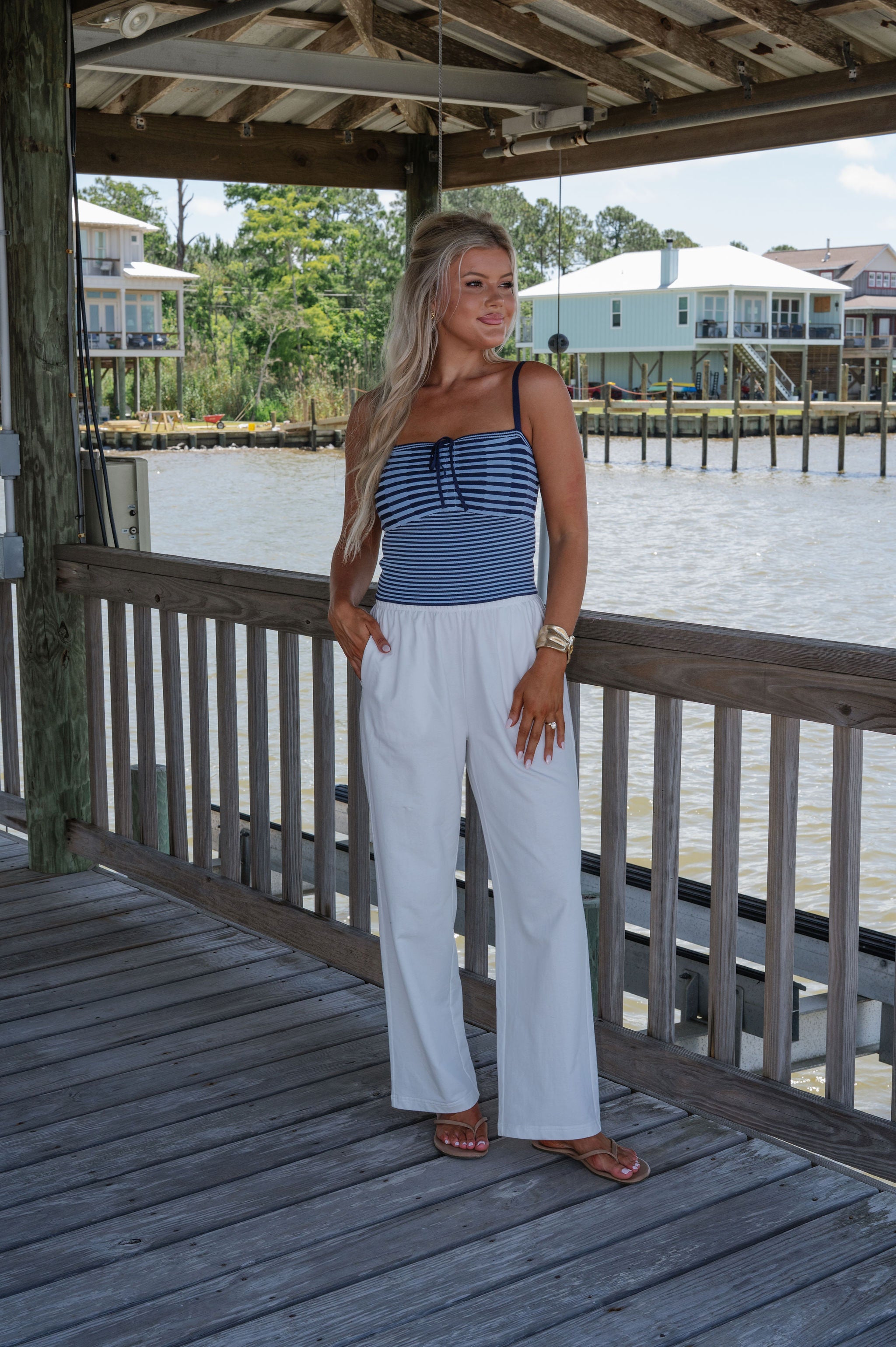 Scout Striped Top-Navy Mutli