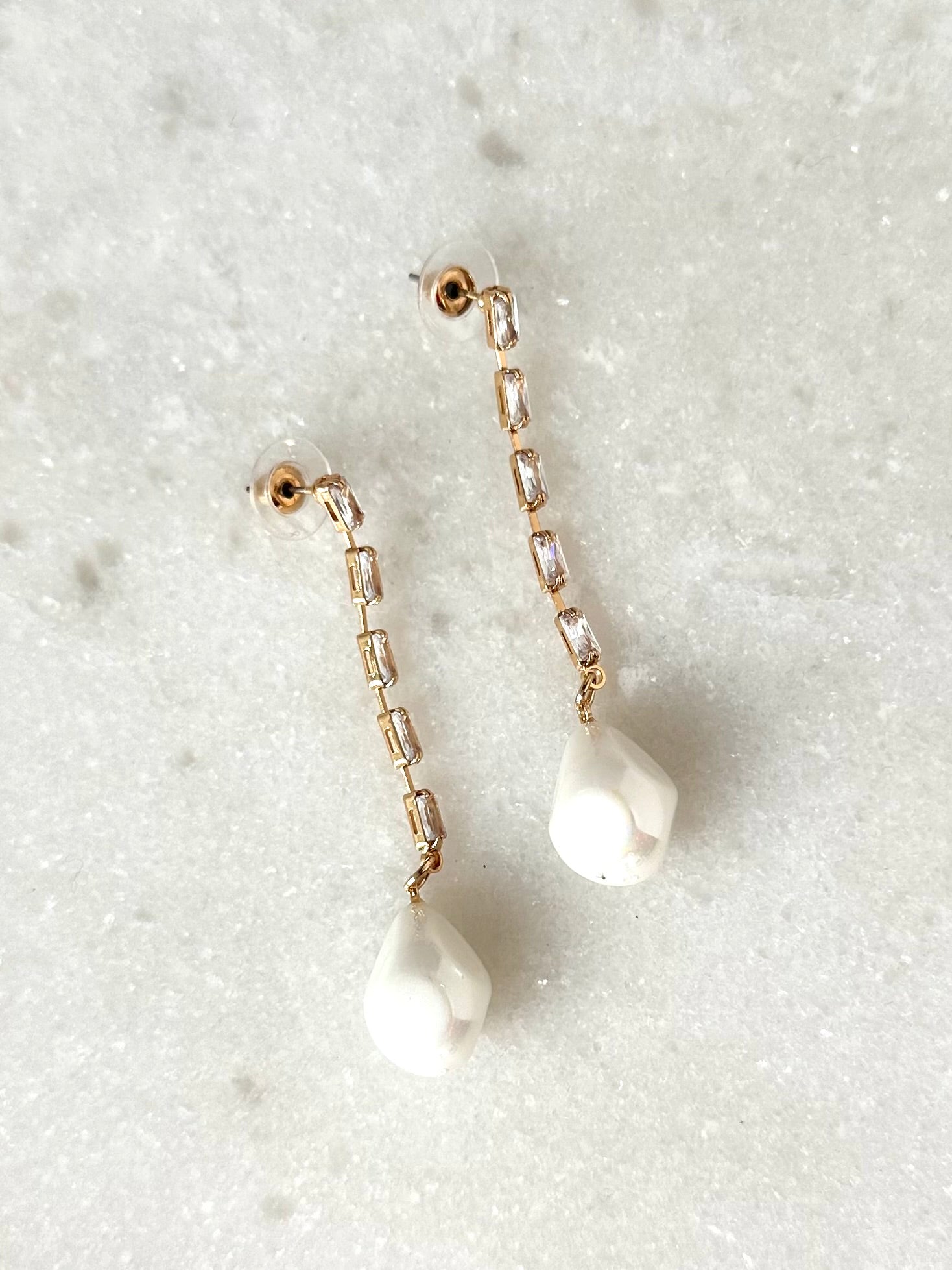 Crystal Pearl Drop Earrings